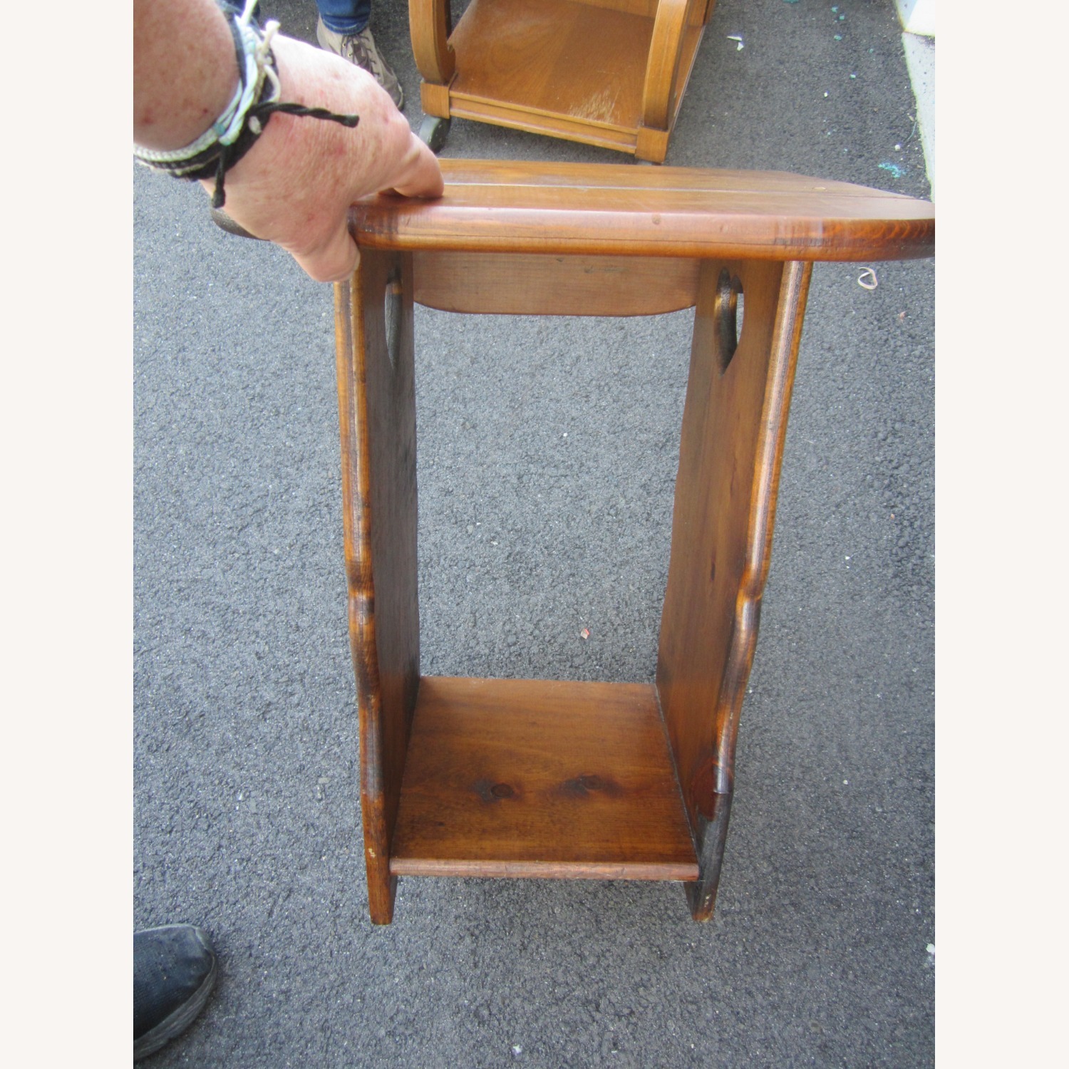 Vintage Handmade Farmhouse Accent Table - image-5