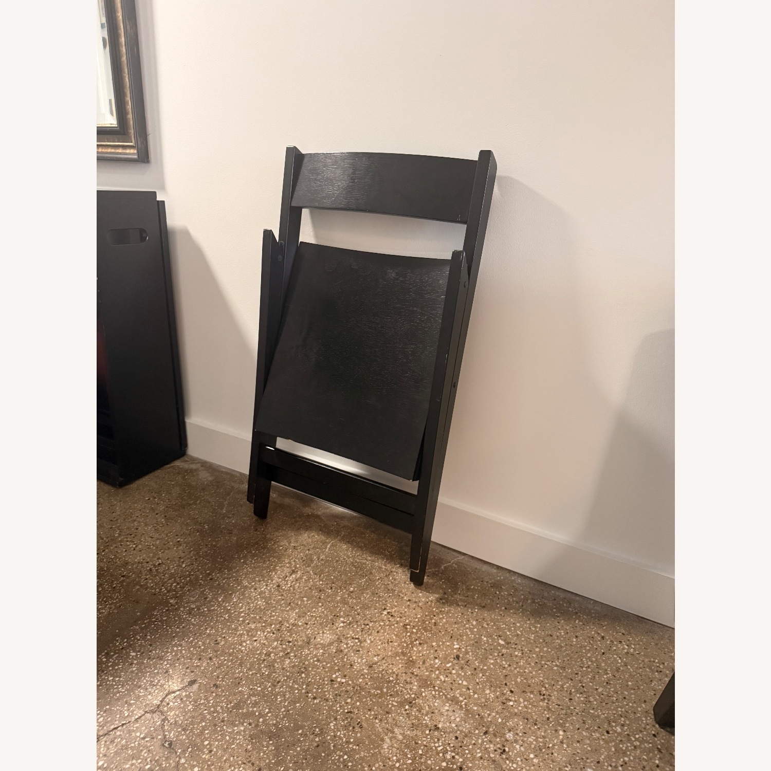Crate & Barrel Black Folding Table & Chairs 4 - image-5