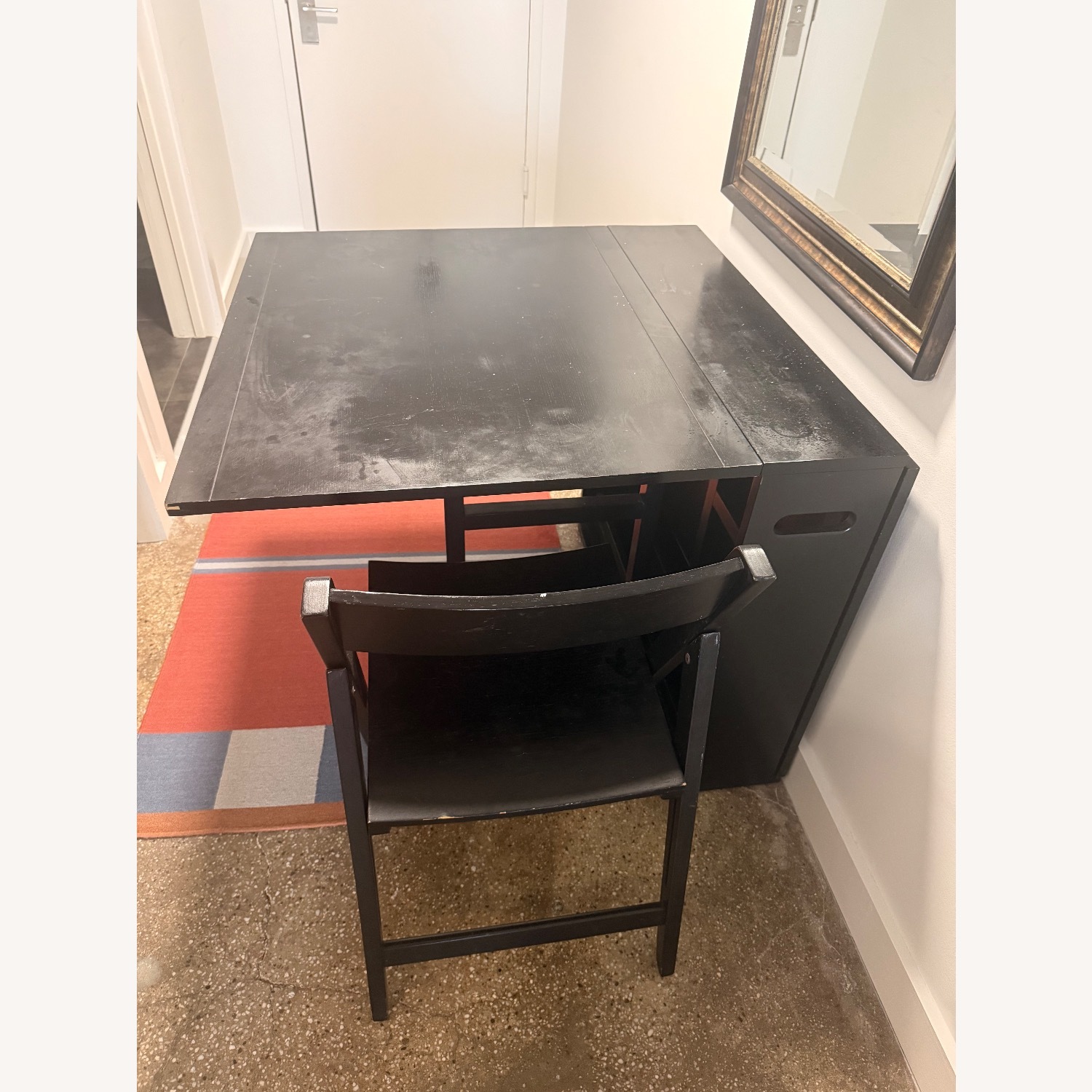 Crate & Barrel Black Folding Table & Chairs 4 - image-3