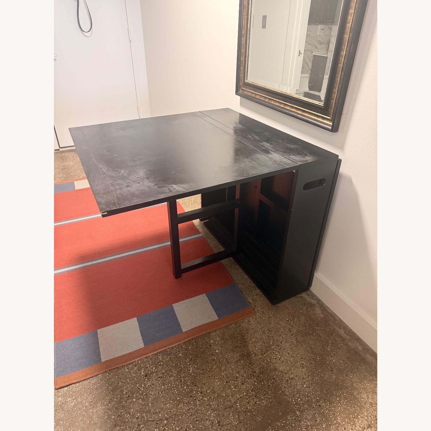 Crate & Barrel Black Folding Table & Chairs 4 - image-1