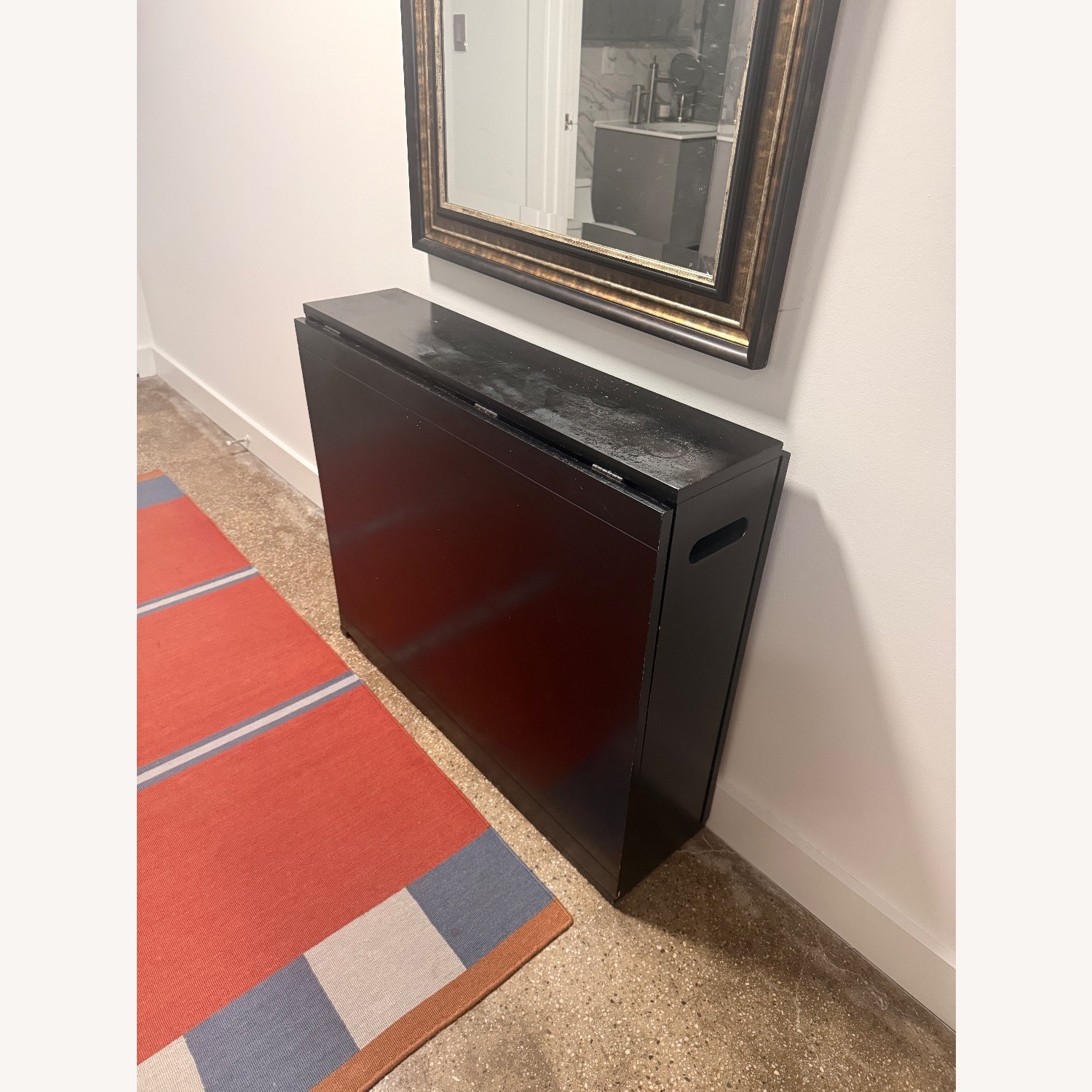 Crate & Barrel Black Folding Table & Chairs 4 - image-2