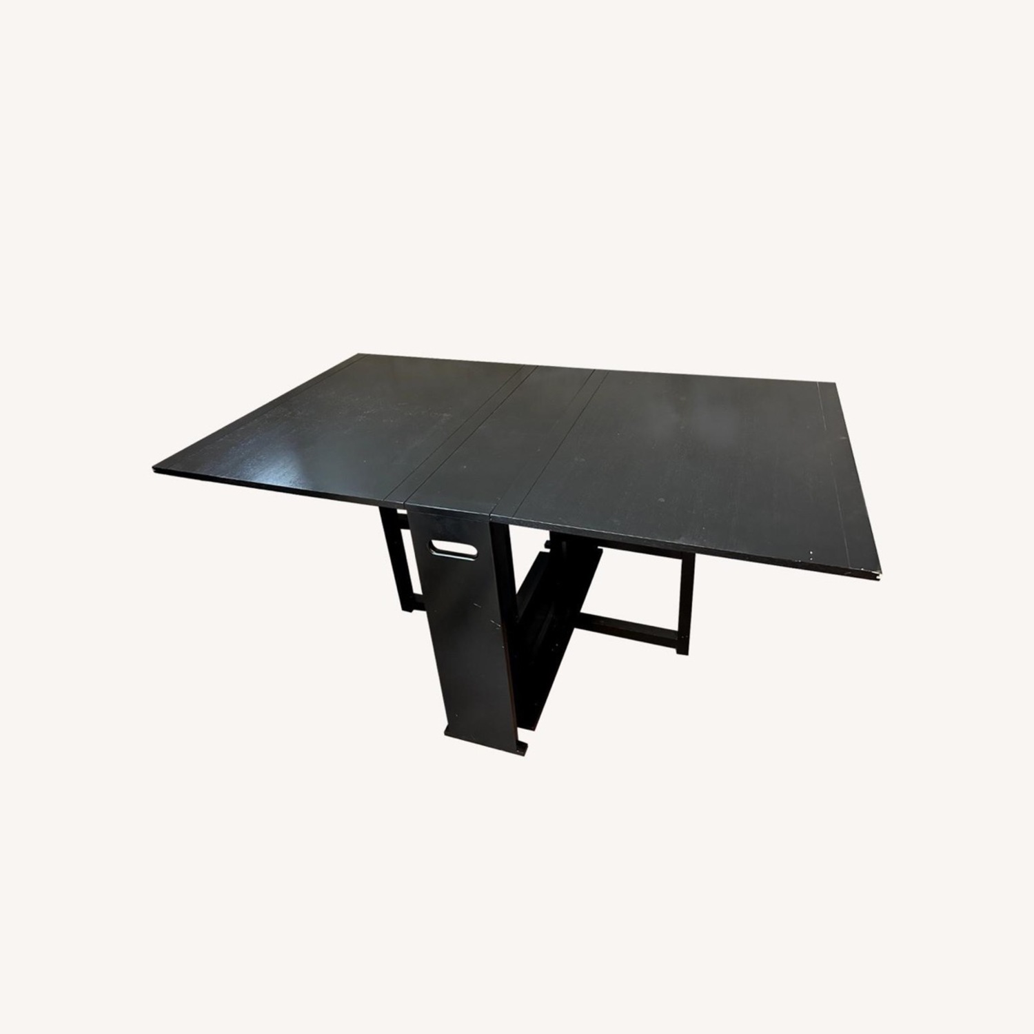 Crate & Barrel Black Folding Table & Chairs 4 - image-0