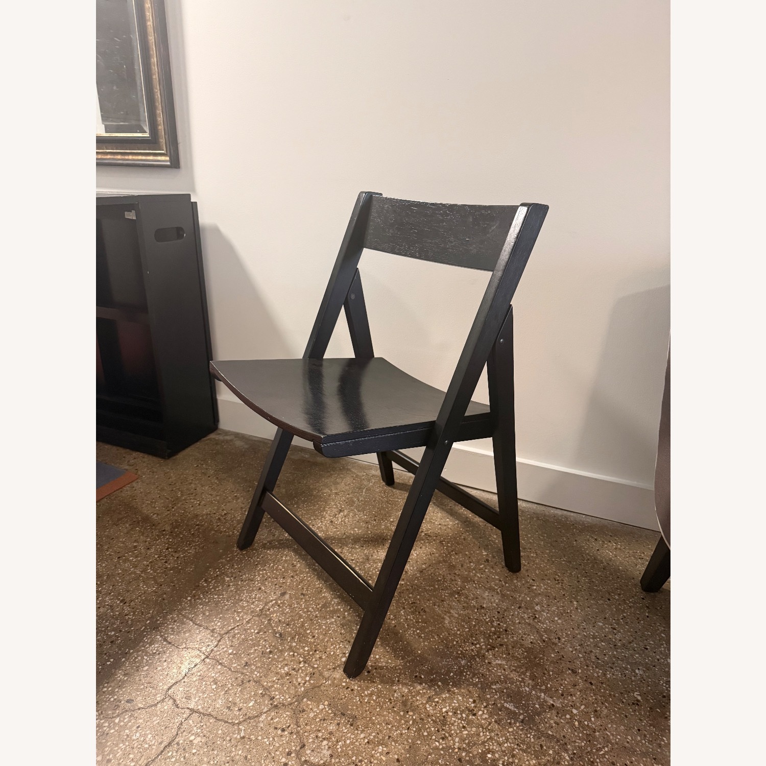 Crate & Barrel Black Folding Table & Chairs 4 - image-4