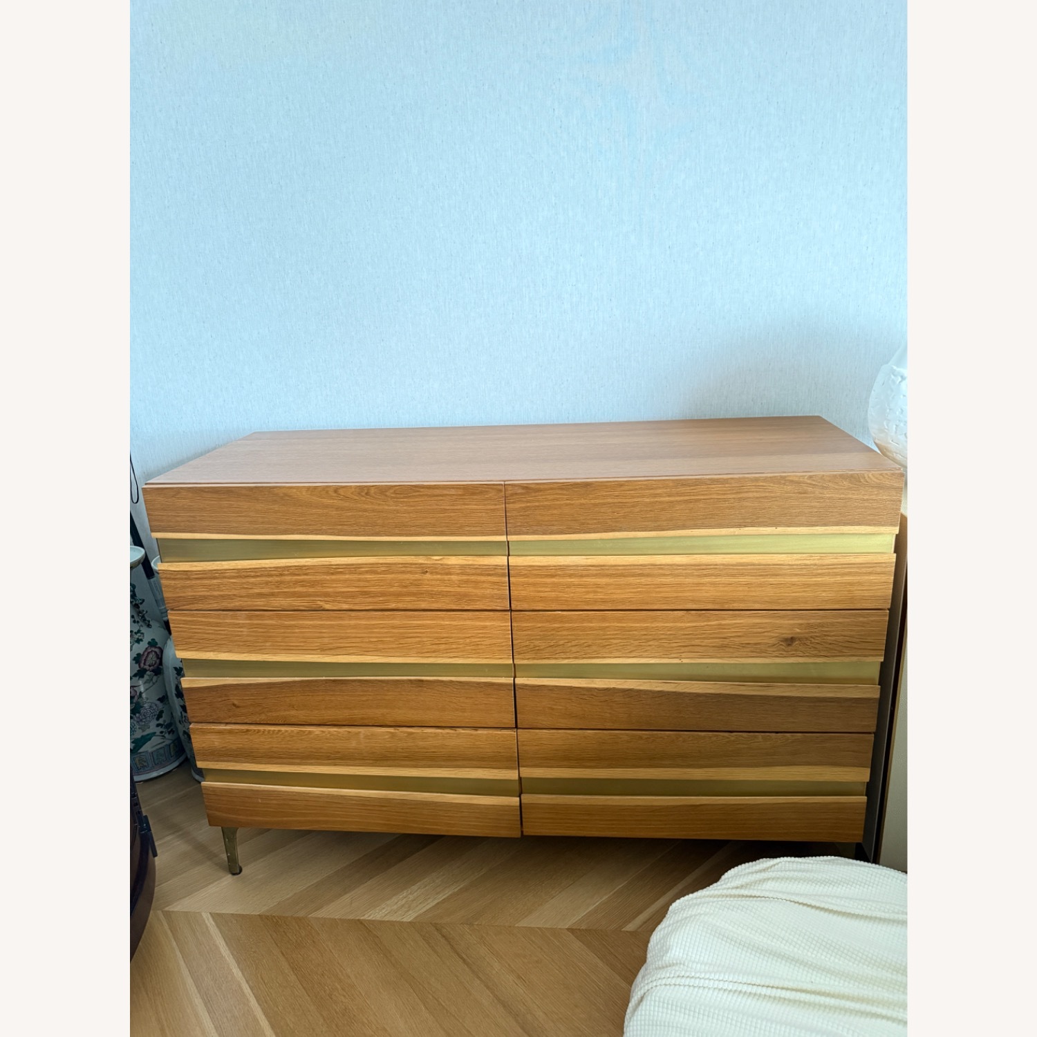 Wood Dresser With Gold Details - image-2