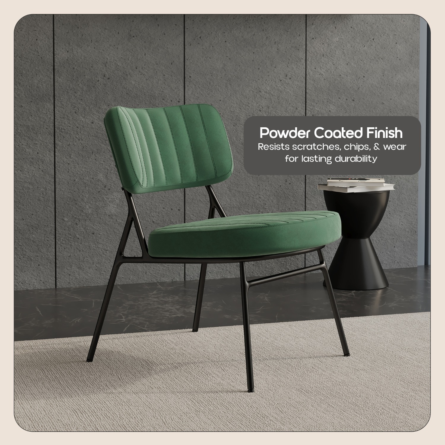 Marilane Velvet Accent Chair Metal Legs Turquoise - image-5