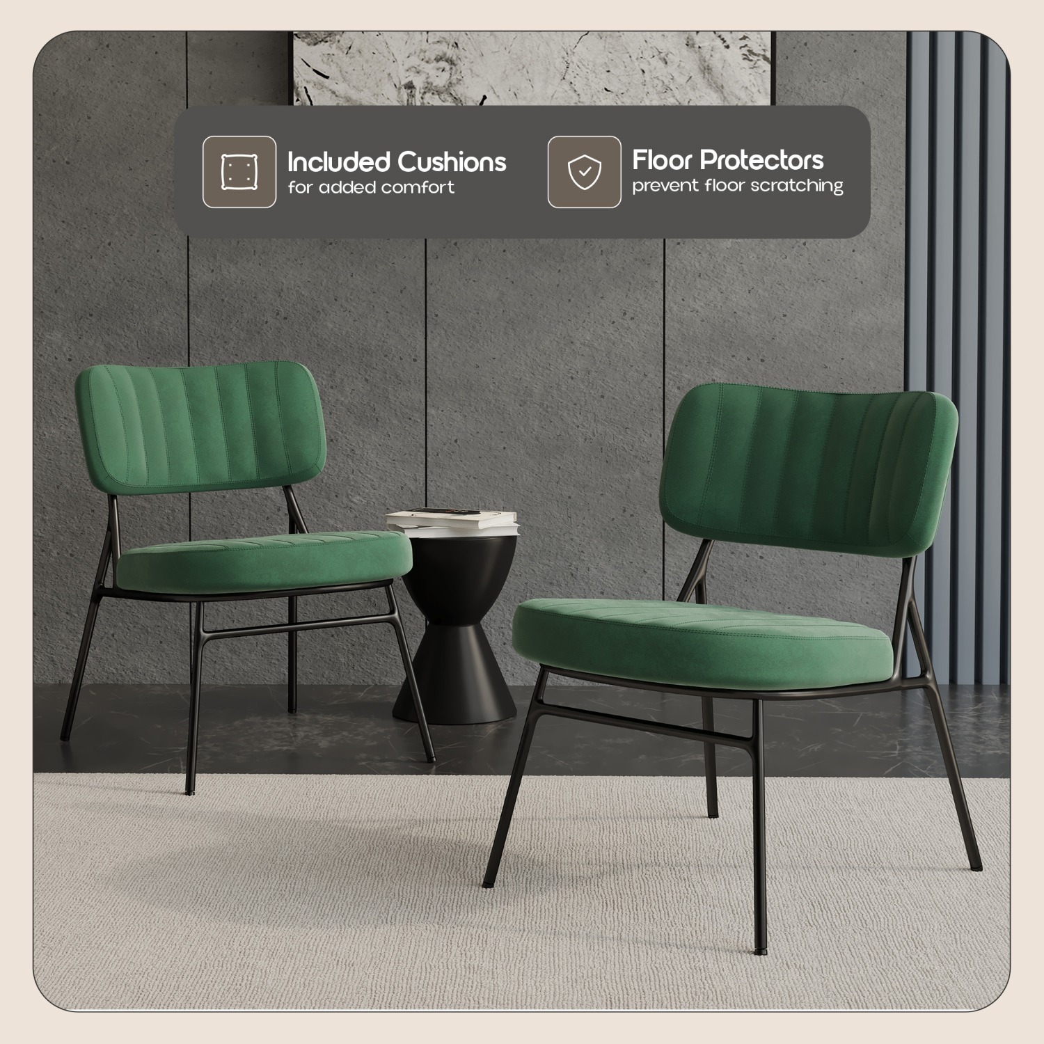 Marilane Velvet Accent Chair Metal Legs Turquoise - image-4