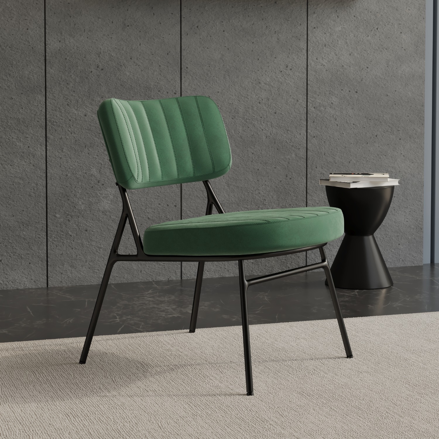 Marilane Velvet Accent Chair Metal Legs Turquoise - image-9