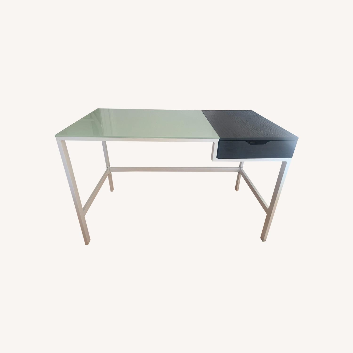 Wildon Home Glass Writing Desk with Drawer - image-5