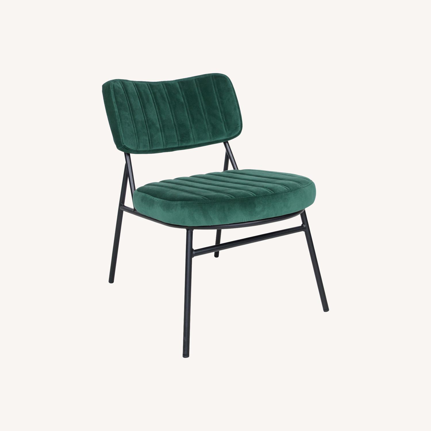 Marilane Velvet Accent Chair Metal Legs Green - image-0
