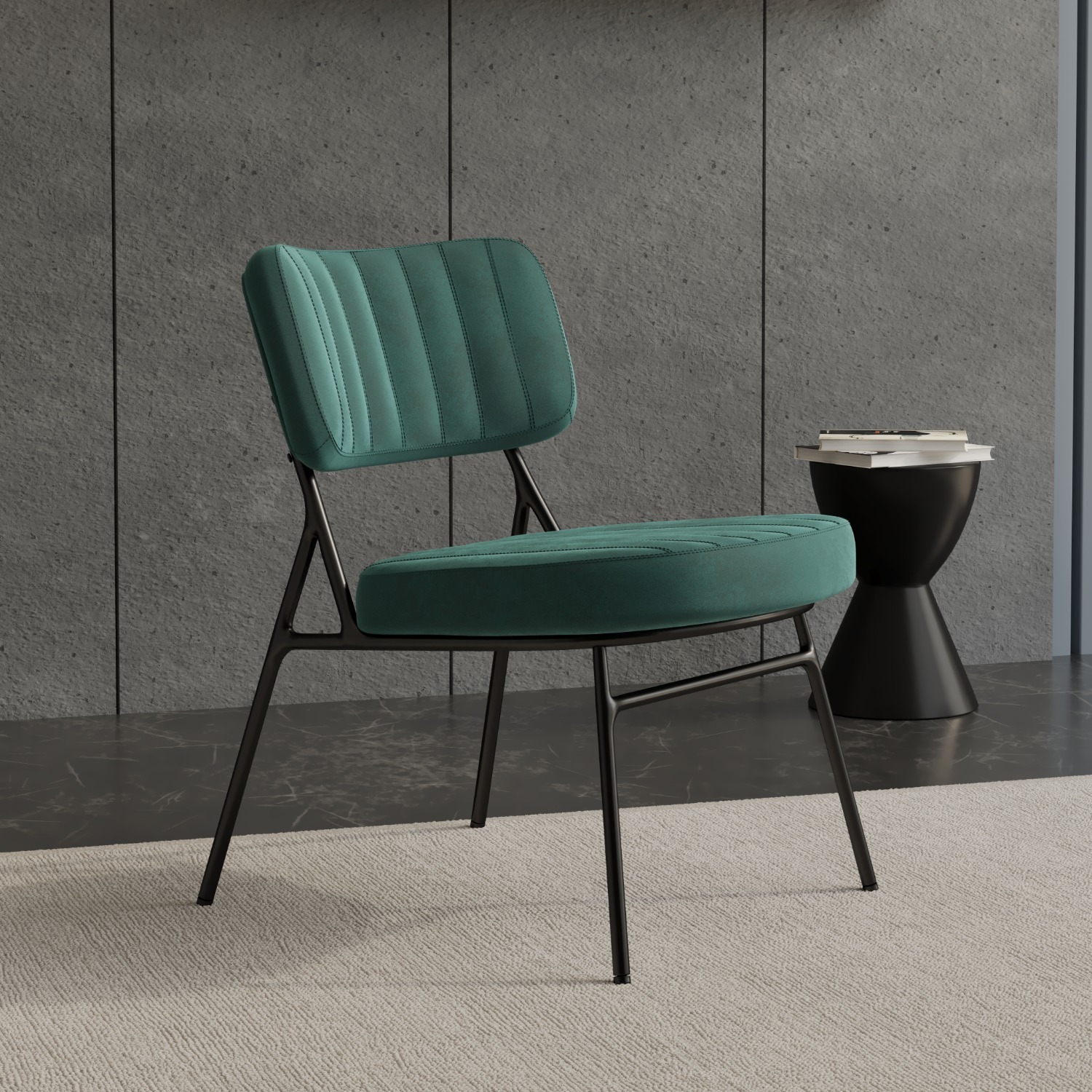 Marilane Velvet Accent Chair Metal Legs Green - image-11