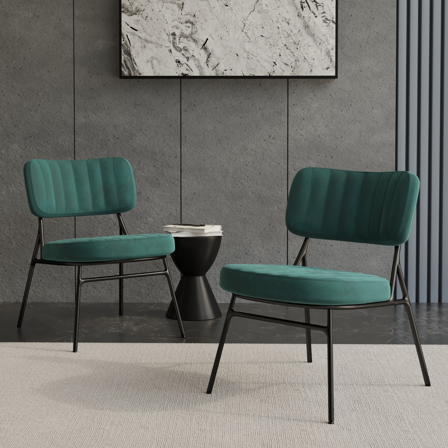 Marilane Velvet Accent Chair Metal Legs Green - image-6