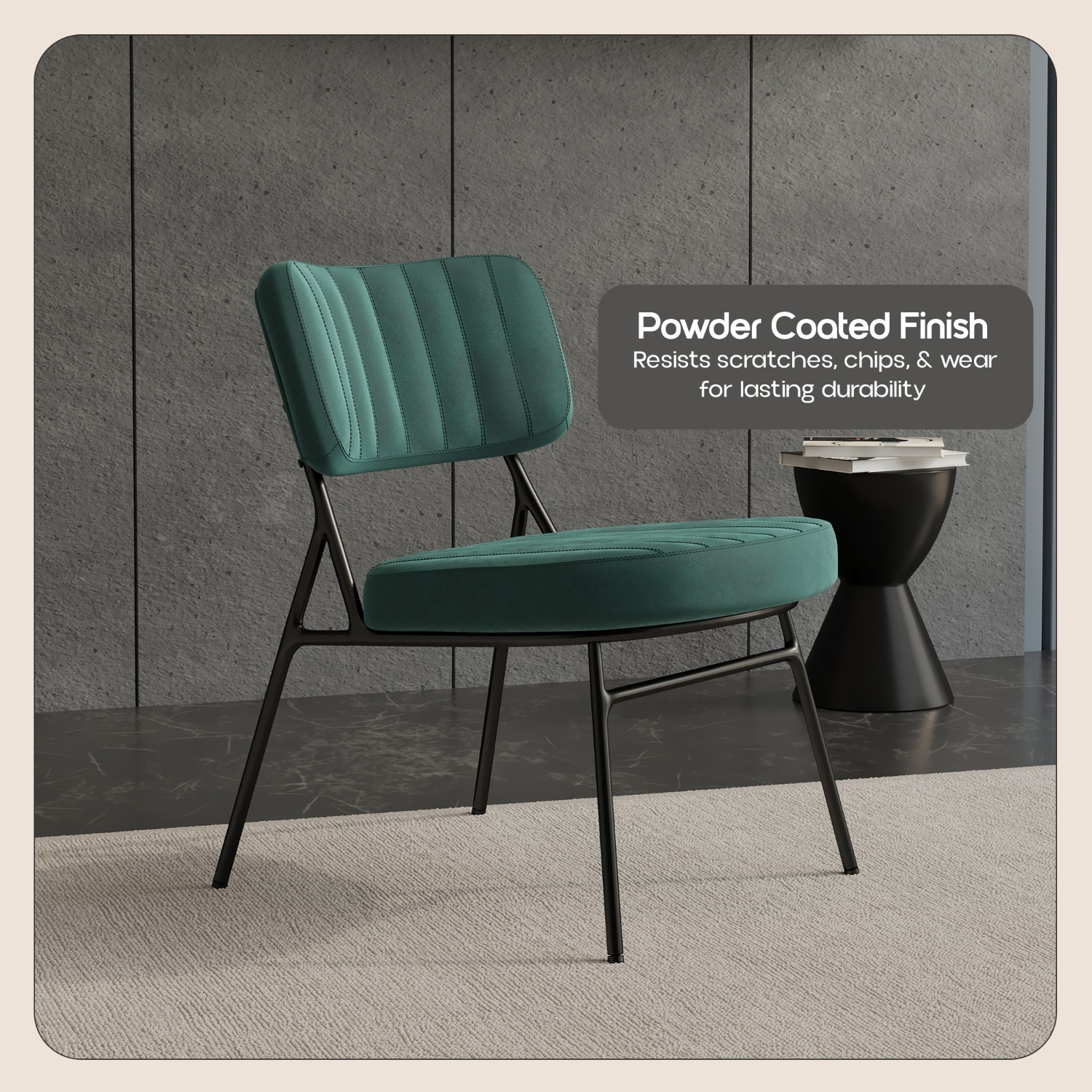 Marilane Velvet Accent Chair Metal Legs Green - image-5