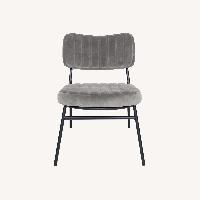 Marilane Velvet Accent Chair Metal Legs Grey