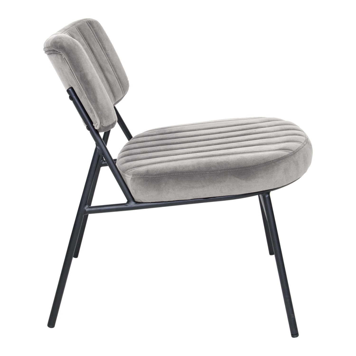 Marilane Velvet Accent Chair Metal Legs Grey - image-9