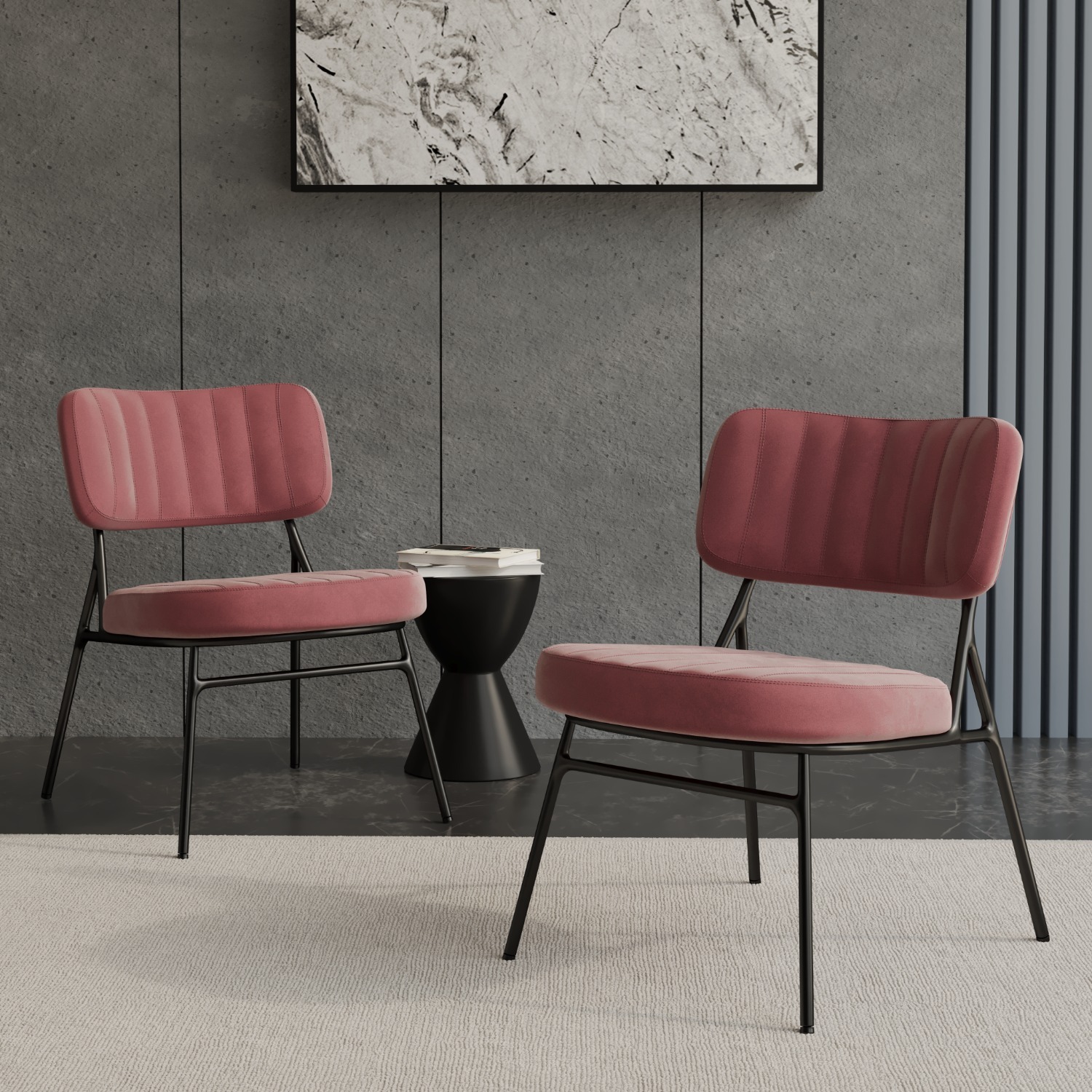 Marilane Velvet Accent Chair Metal Legs Pink - image-6