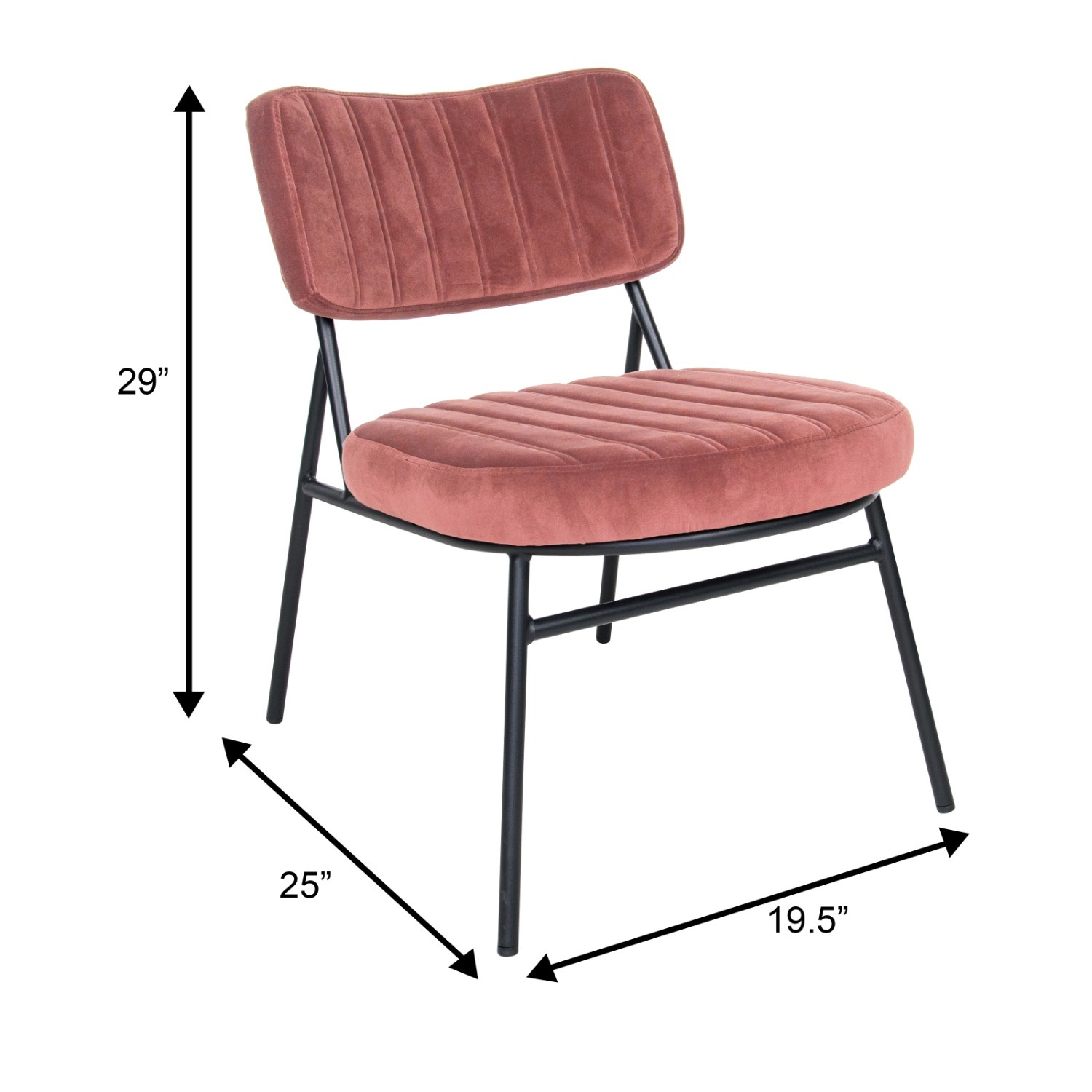 Marilane Velvet Accent Chair Metal Legs Pink - image-1