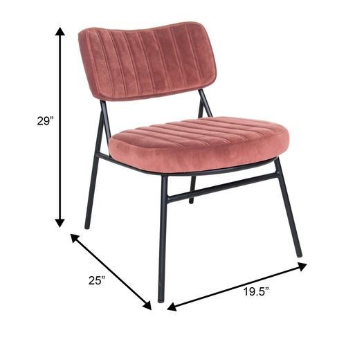 Used Marilane Velvet Accent Chair Metal Legs Pink for sale on AptDeco