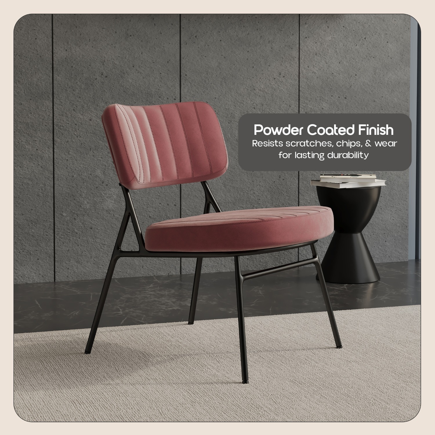 Marilane Velvet Accent Chair Metal Legs Pink - image-5