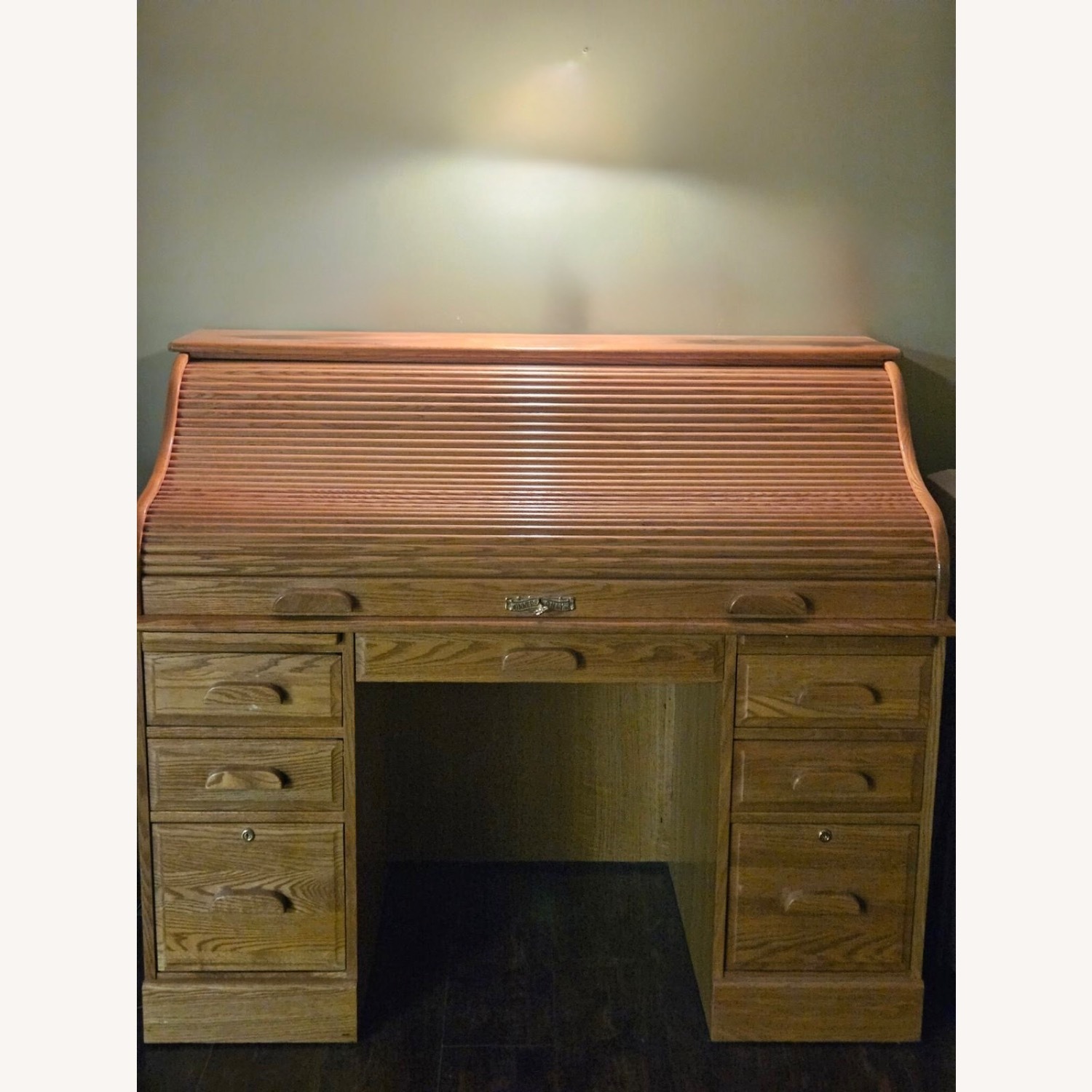 Winners Only Solid Oak Roll-Top Desk - image-1