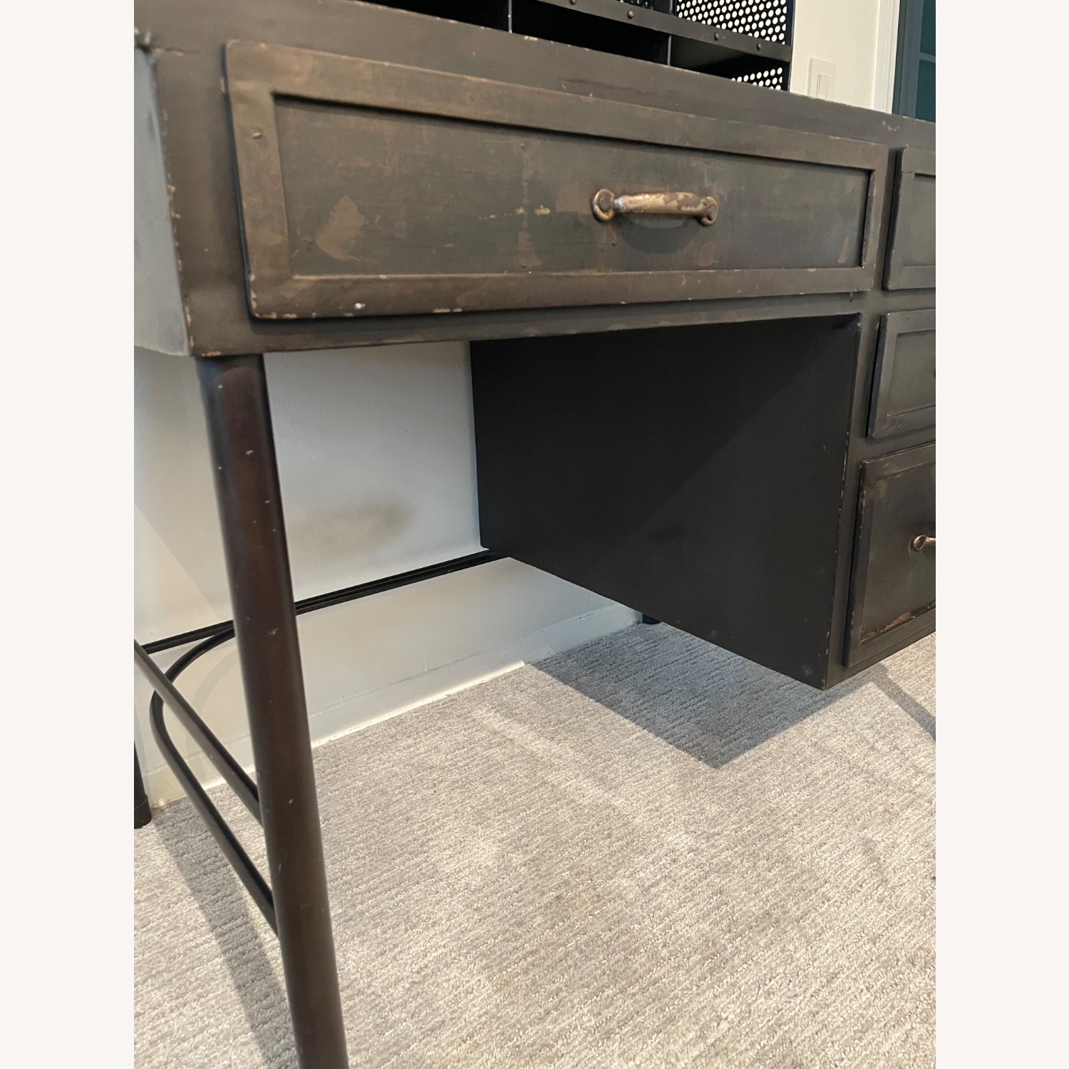 Restoration Hardware Vintage Apothecary Shop Desk with Hutch - image-5