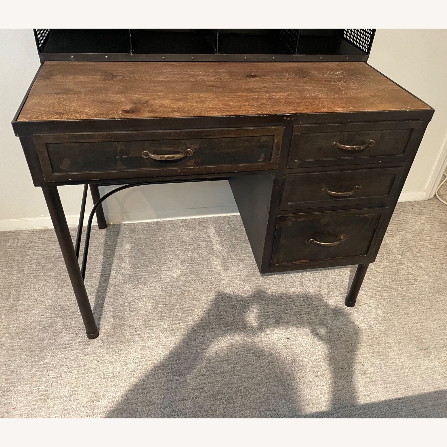 Restoration Hardware Vintage Apothecary Shop Desk with Hutch - image-7