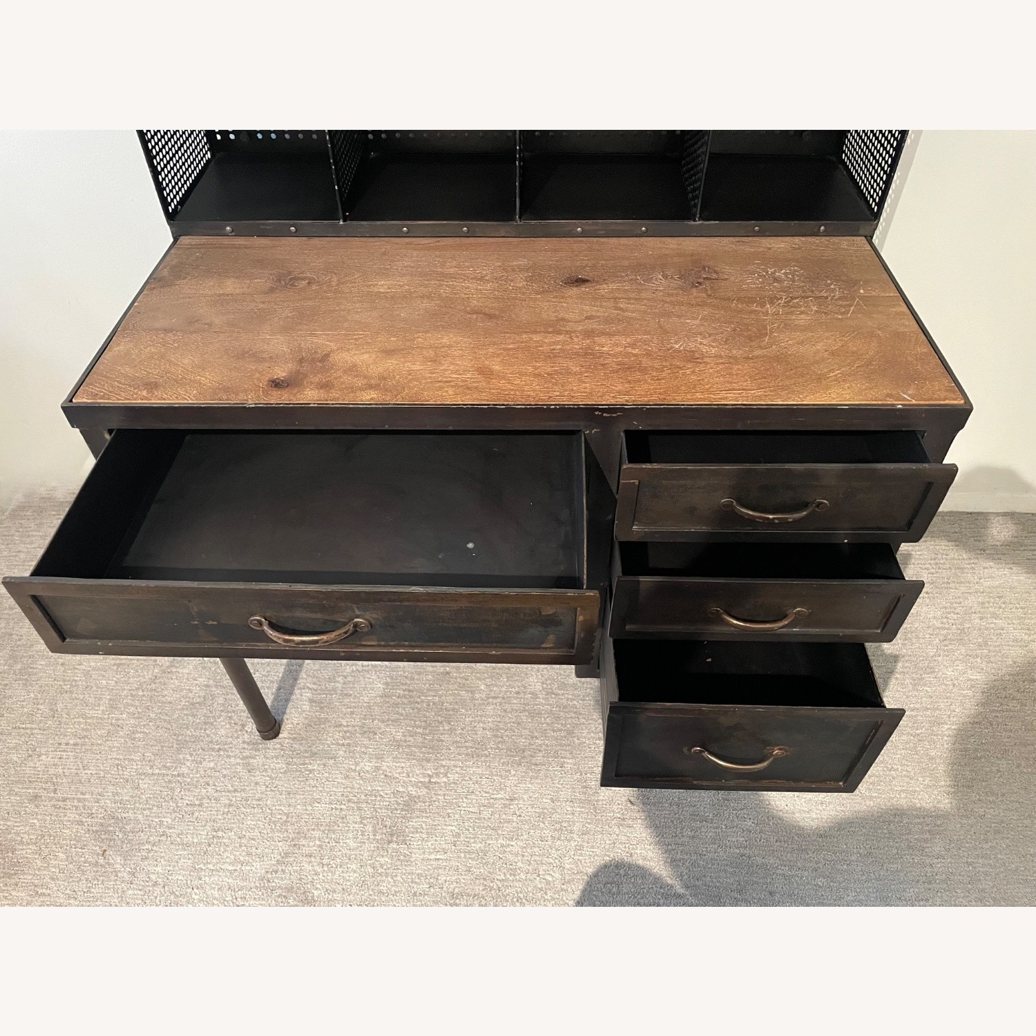 Restoration Hardware Vintage Apothecary Shop Desk with Hutch - image-4