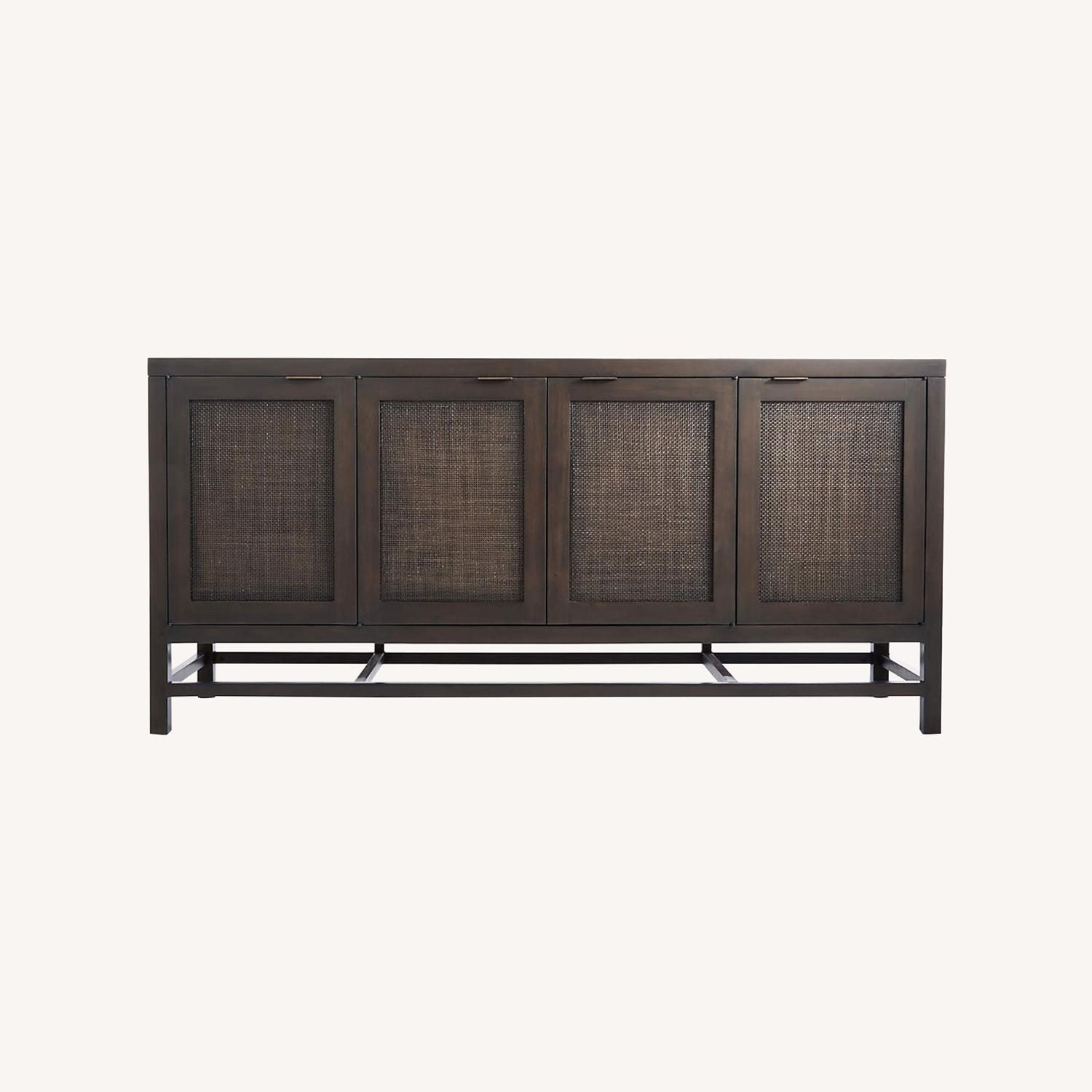 Crate & Barrel Blake 68" Dark Brown Storage Media Console - image-0