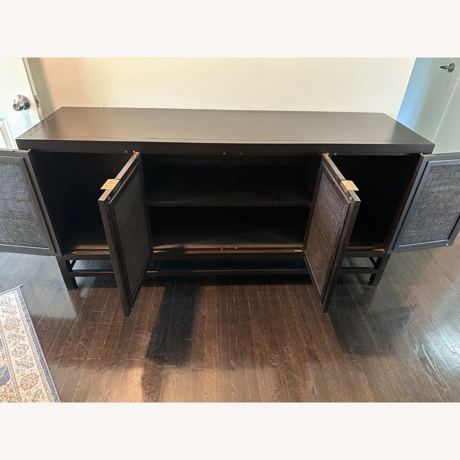Crate & Barrel Blake 68" Dark Brown Storage Media Console - image-4