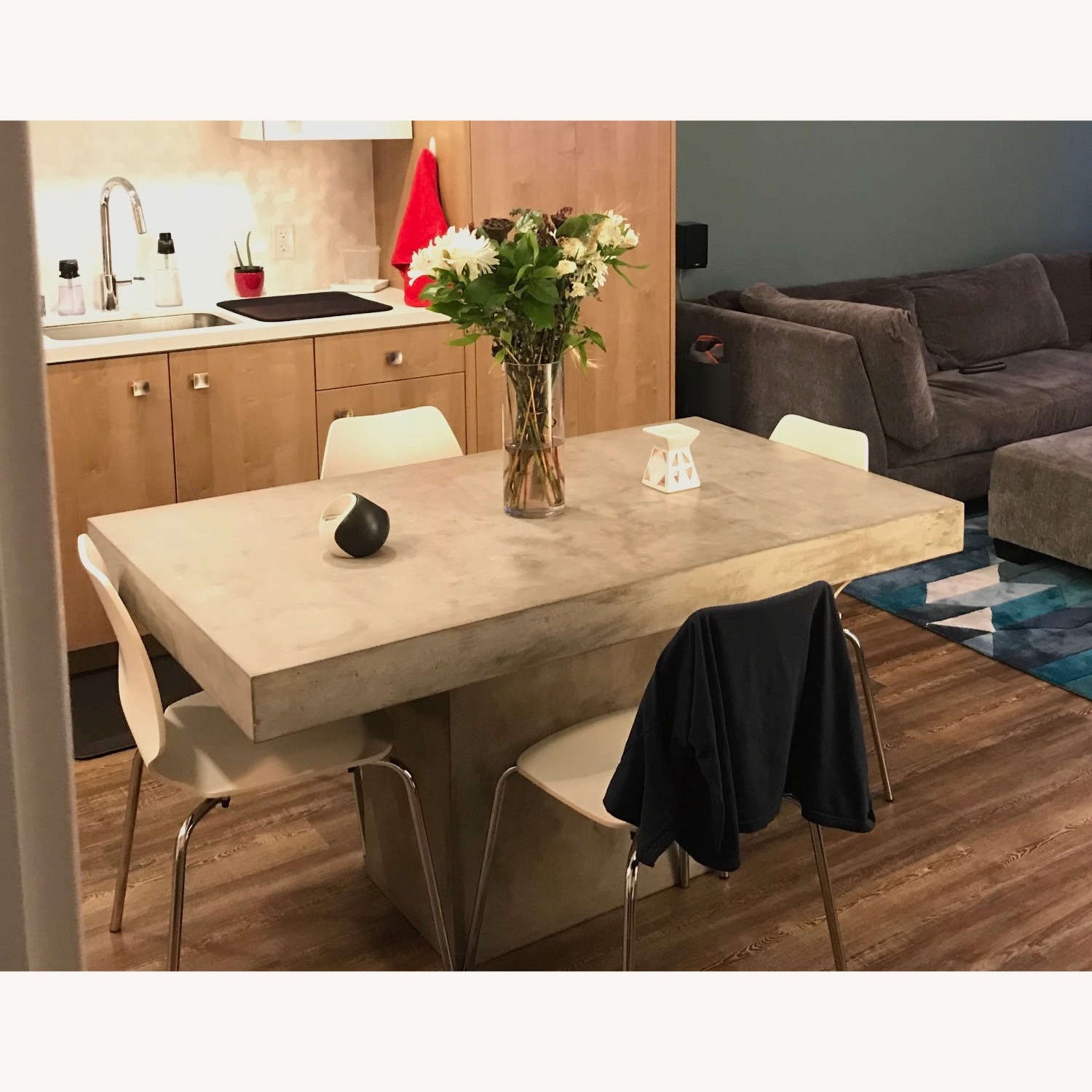 CB2 Concrete Dining Table + 6 Chairs - image-4
