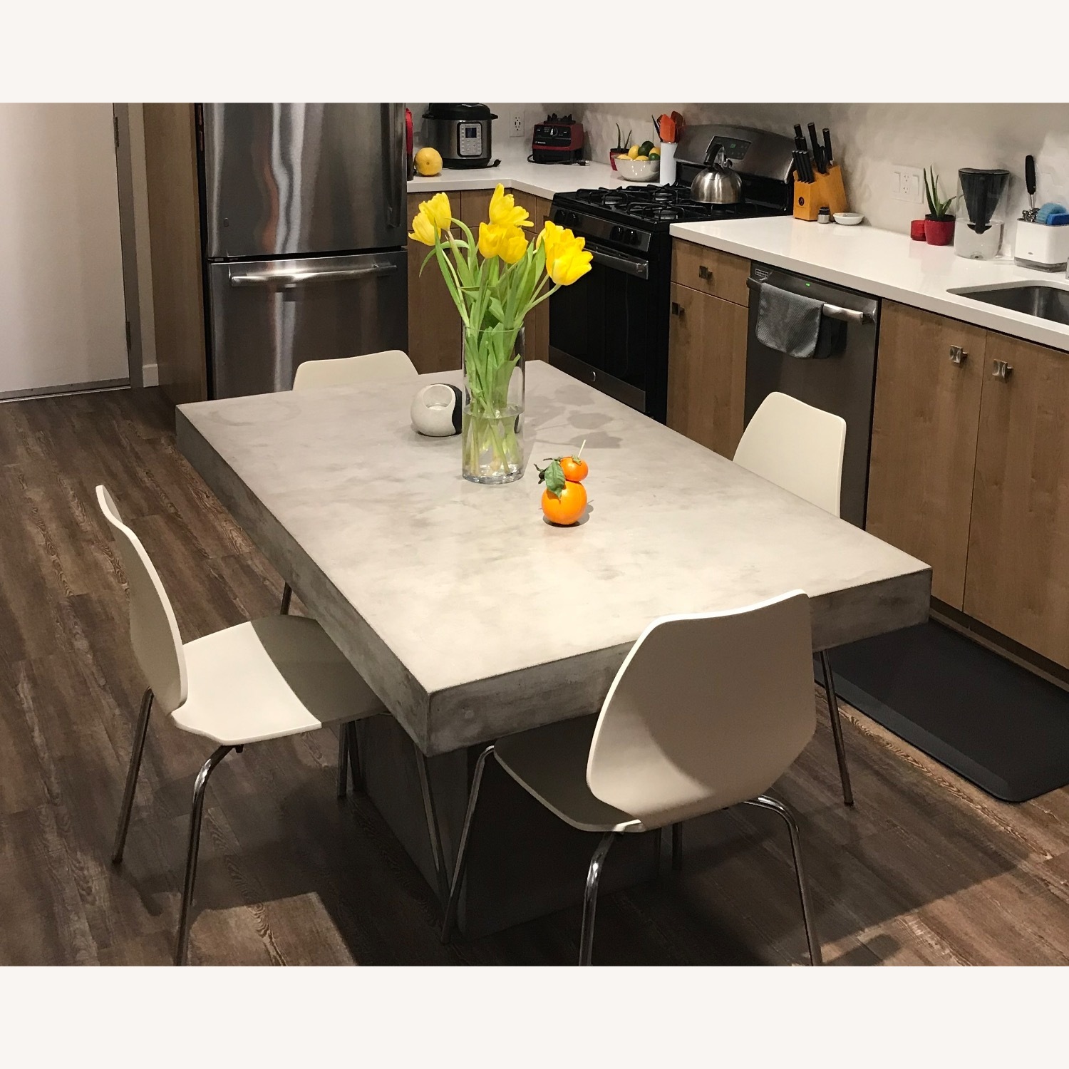 CB2 Concrete Dining Table + 6 Chairs - image-1
