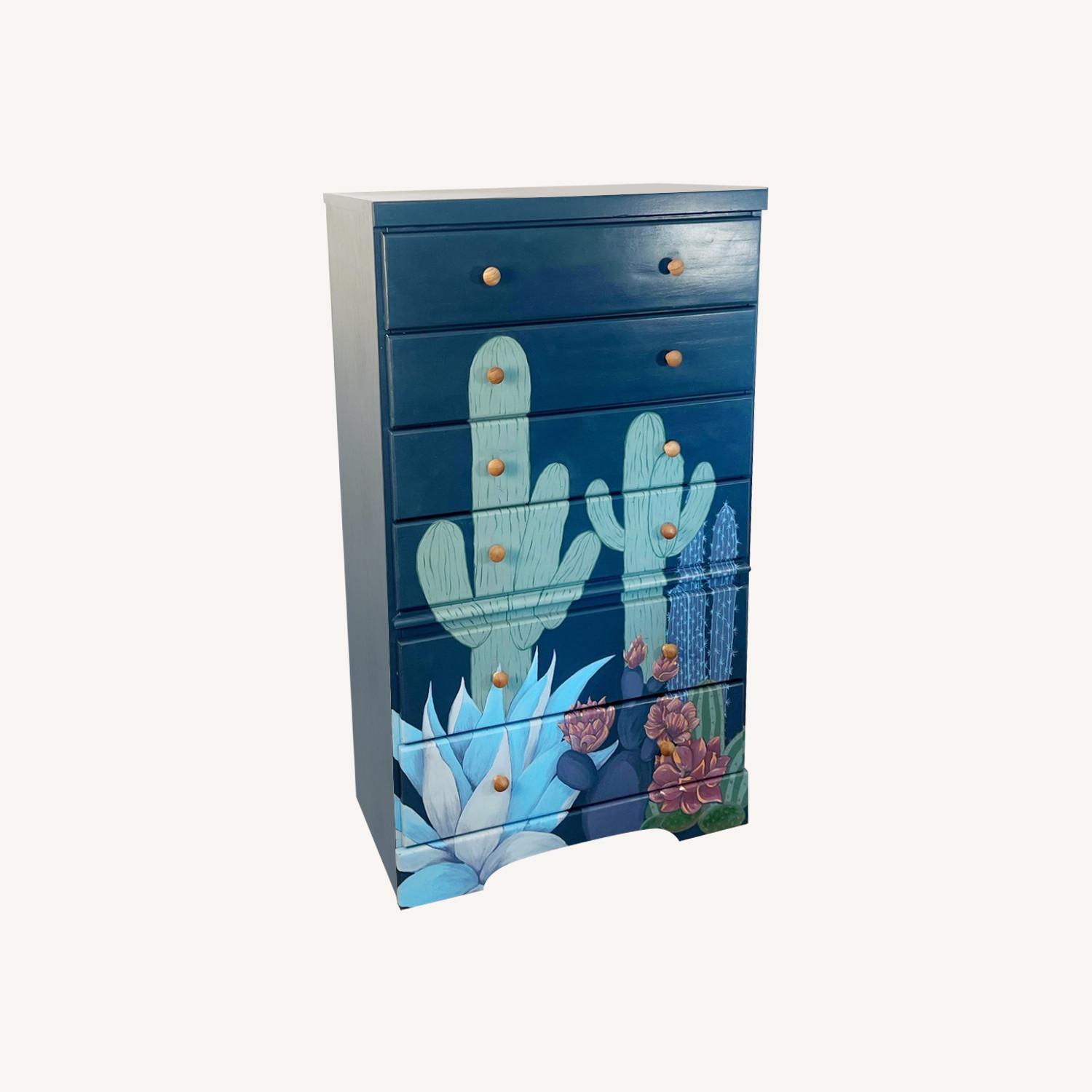 Hand Painted Cactus Boho One of the King Dresser - image-0