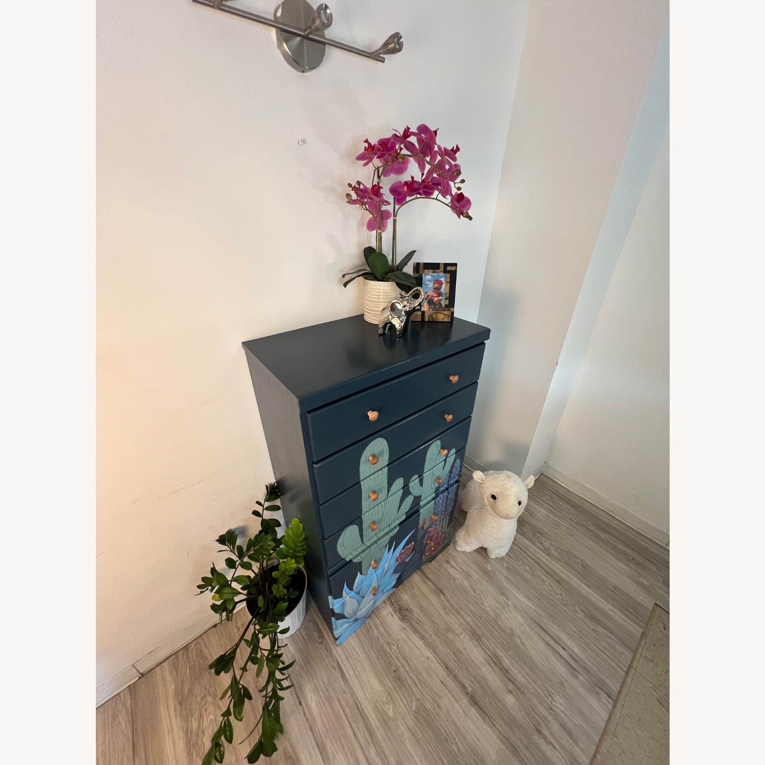 Hand Painted Cactus Boho One of the King Dresser - image-8