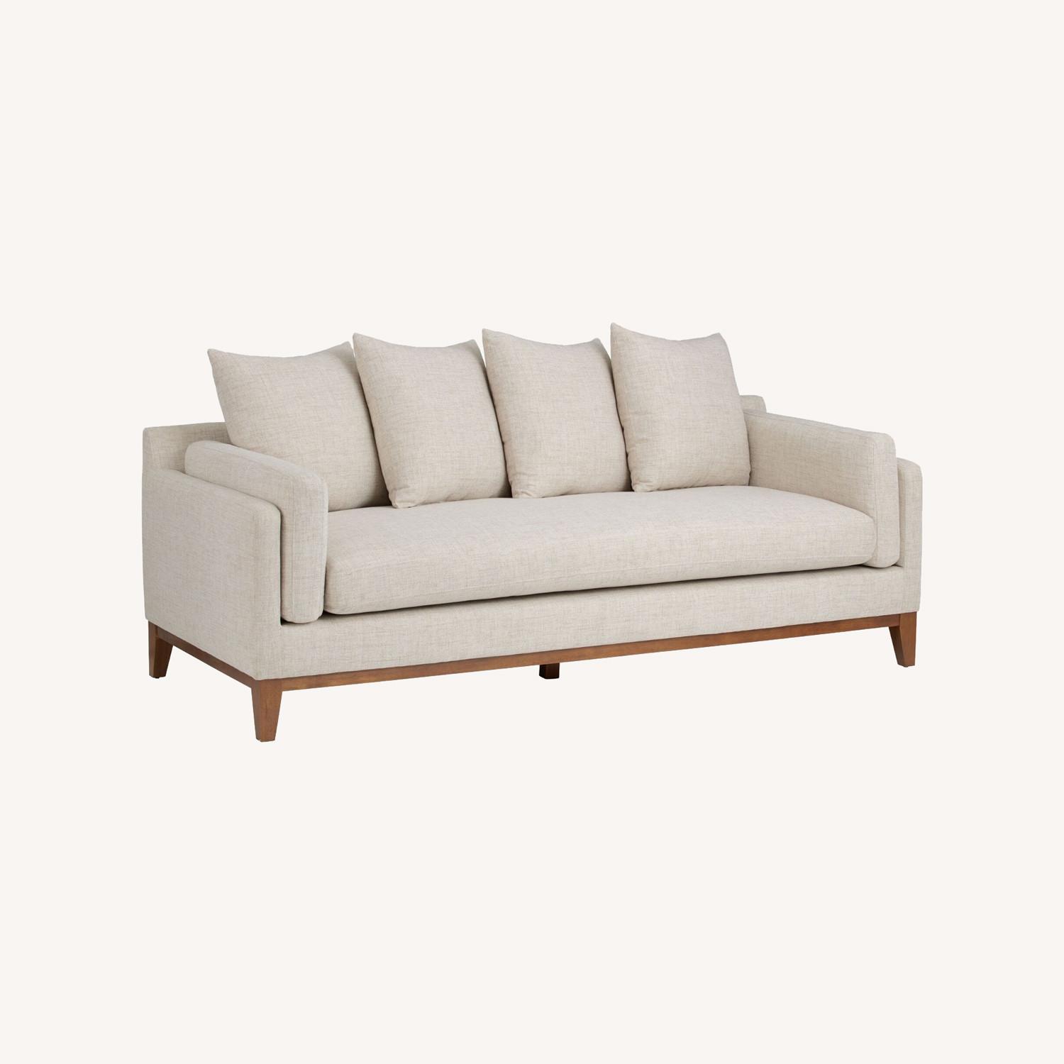 World Market Lucas Ivory 3 Seater Sofa - image-0