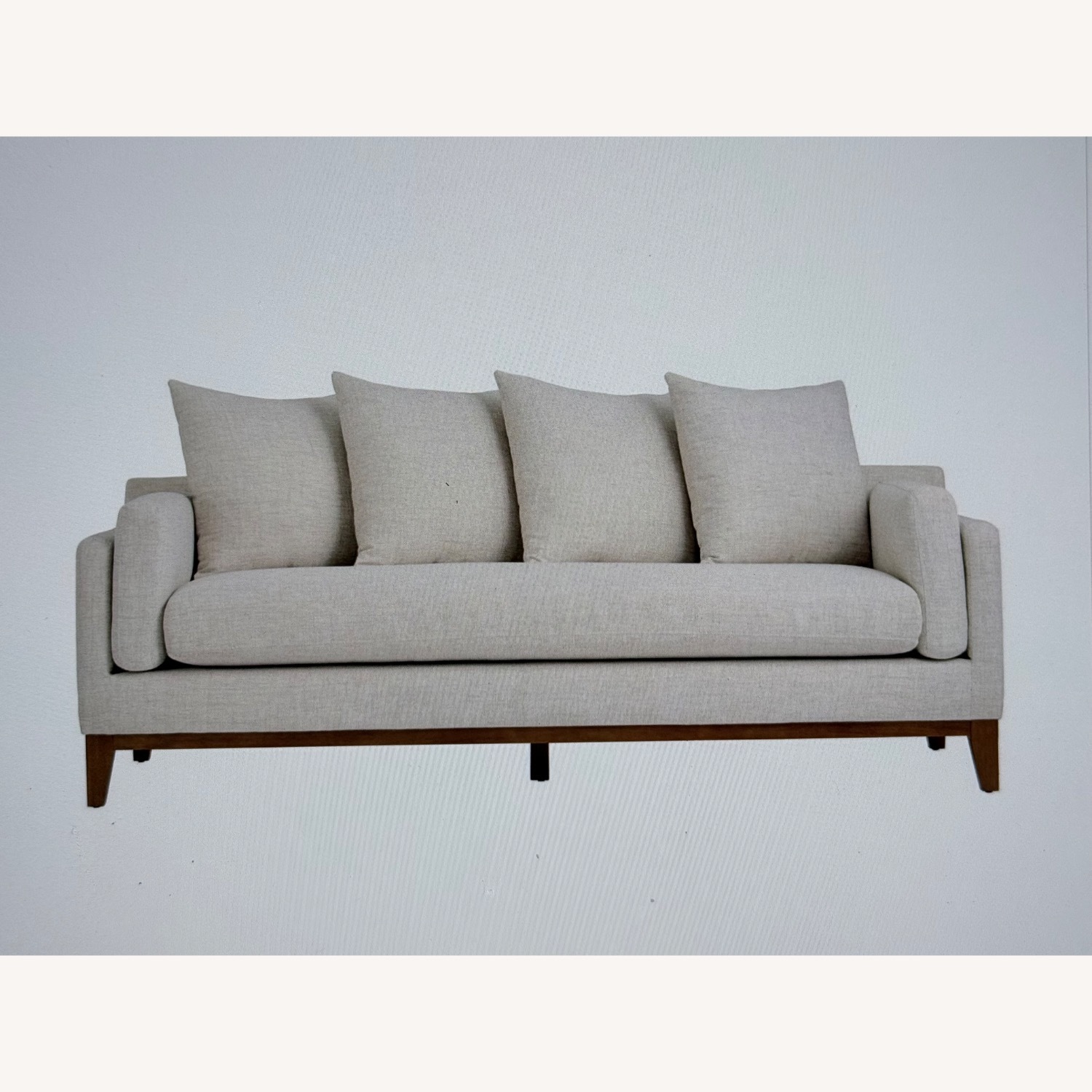 World Market Lucas Ivory 3 Seater Sofa - image-1