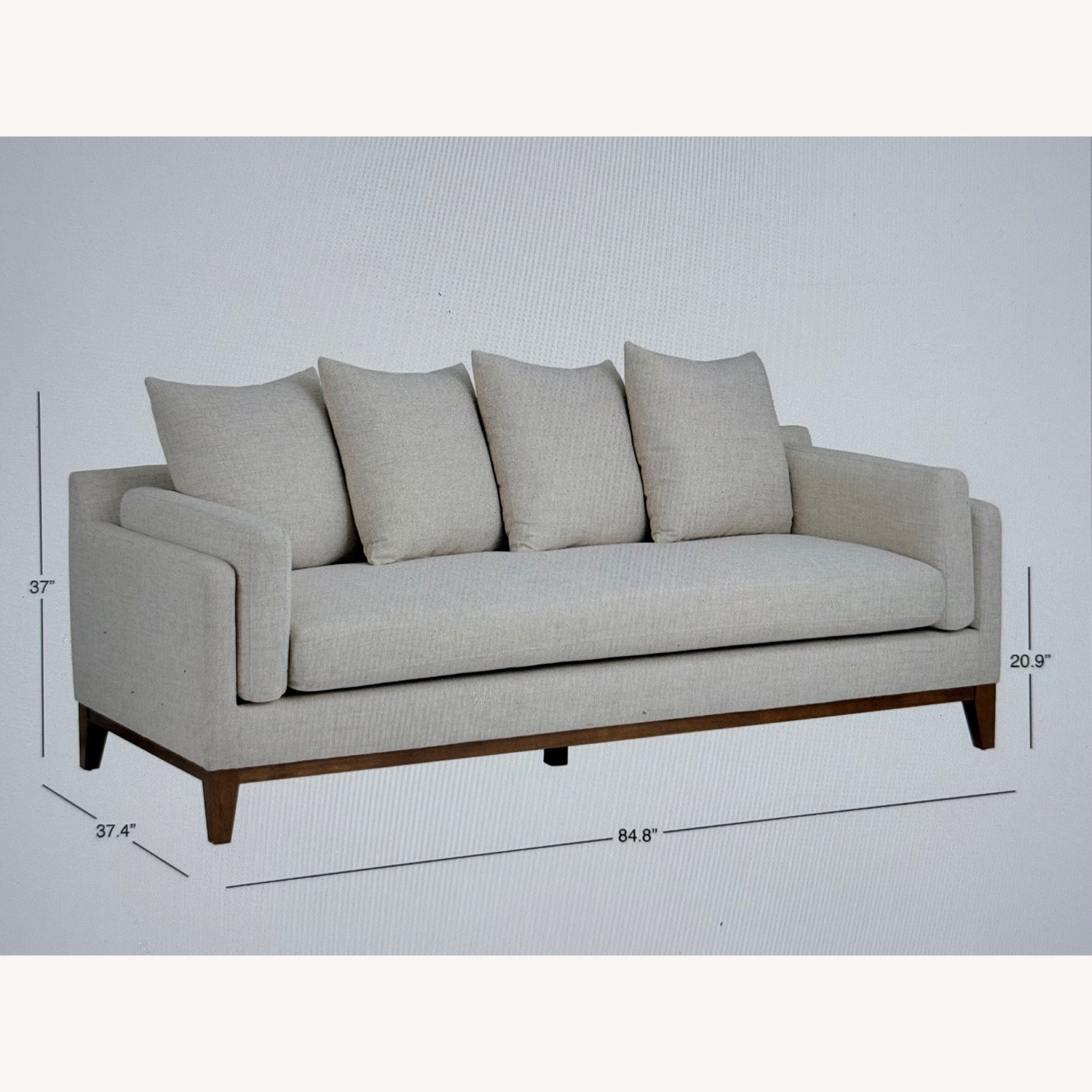 World Market Lucas Ivory 3 Seater Sofa - image-2