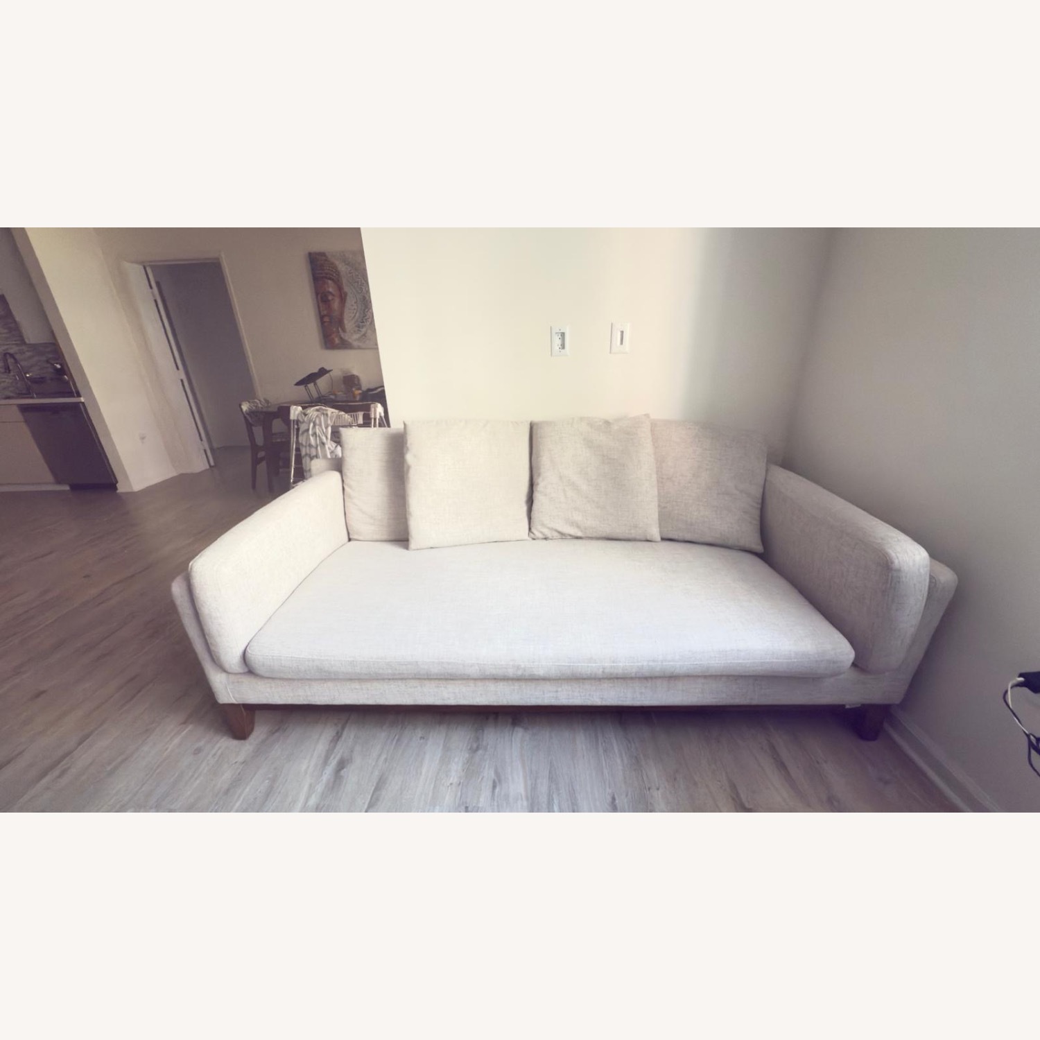 World Market Lucas Ivory 3 Seater Sofa - image-6