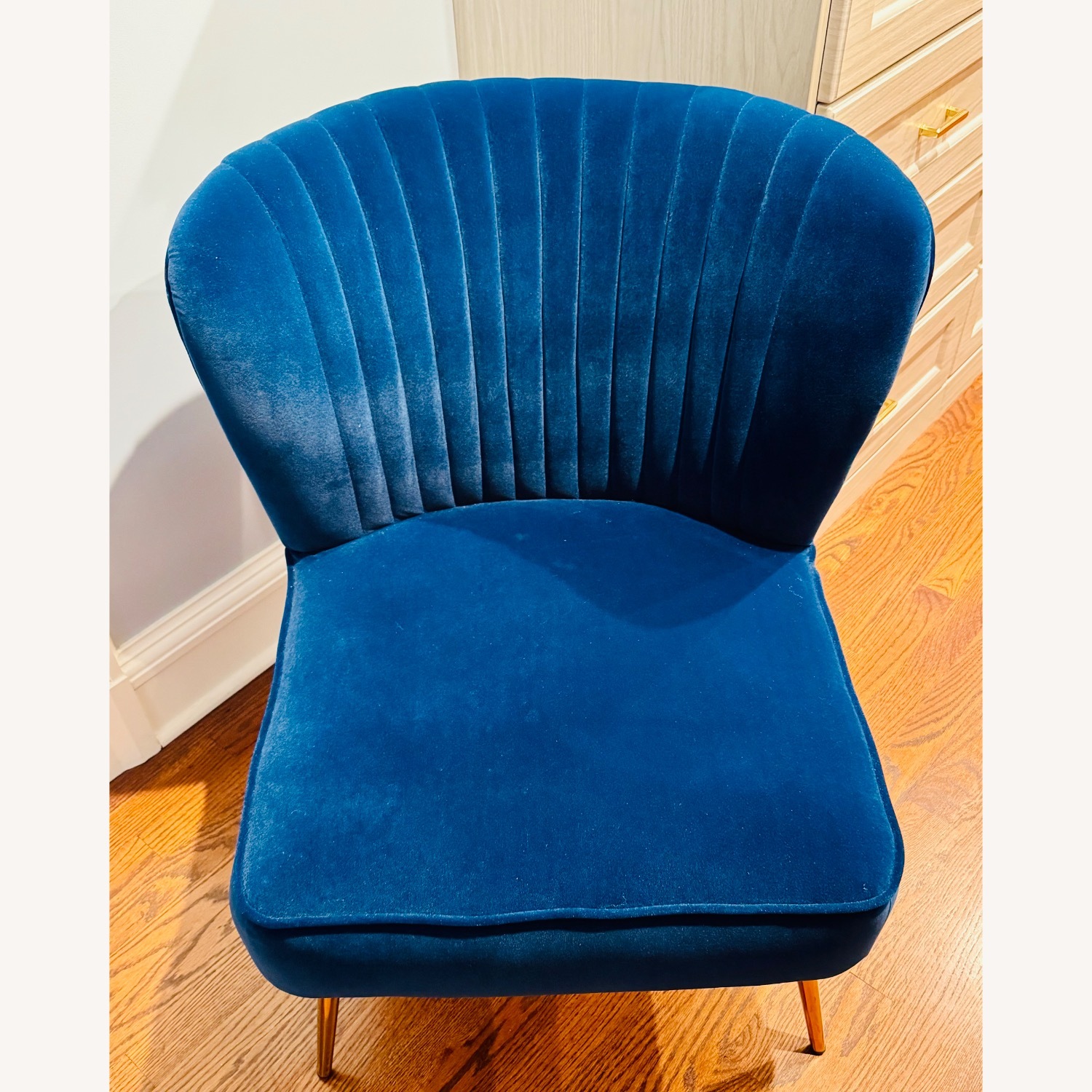 Wayfair Velvet Accent Chair with Brass Legs - image-1