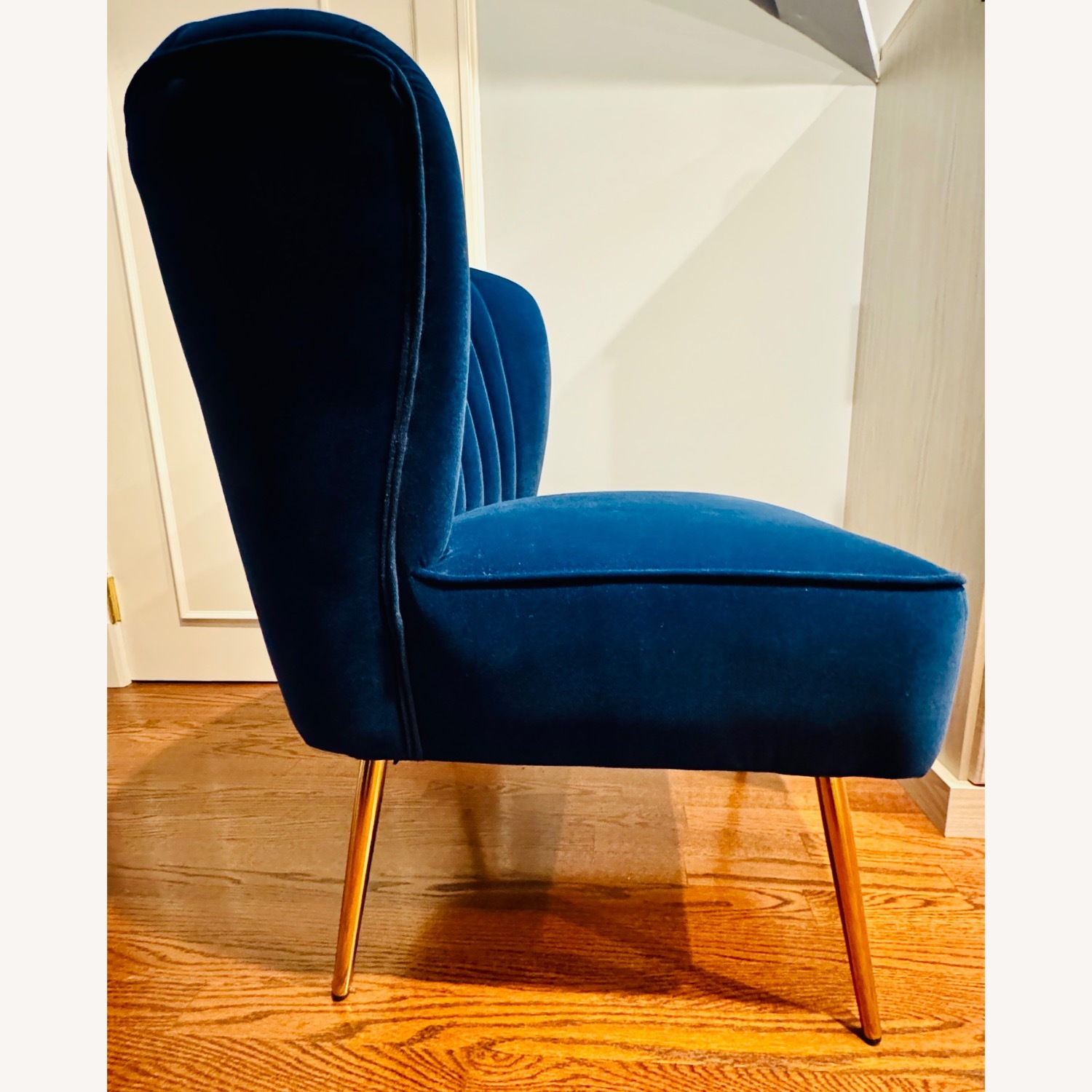 Wayfair Velvet Accent Chair with Brass Legs - image-2