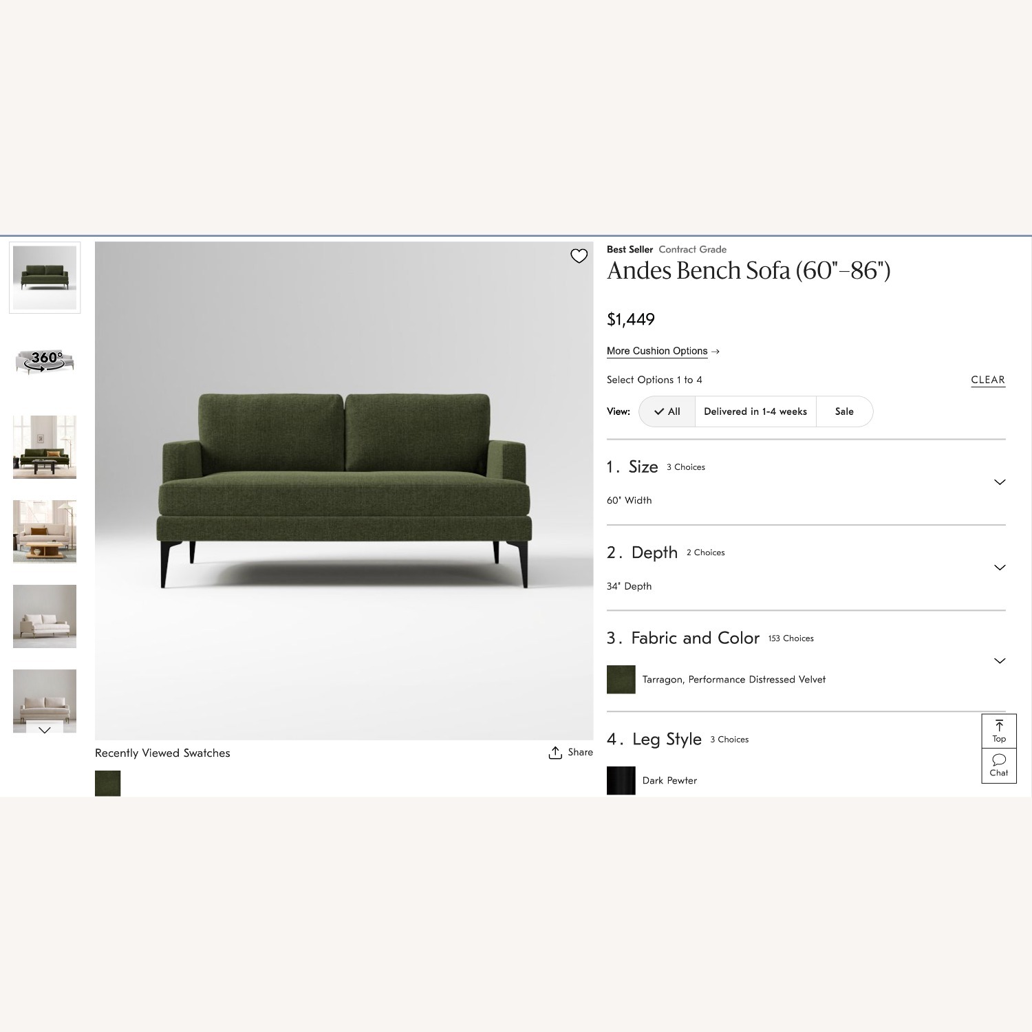 West Elm Andes Bench Sofa - image-4