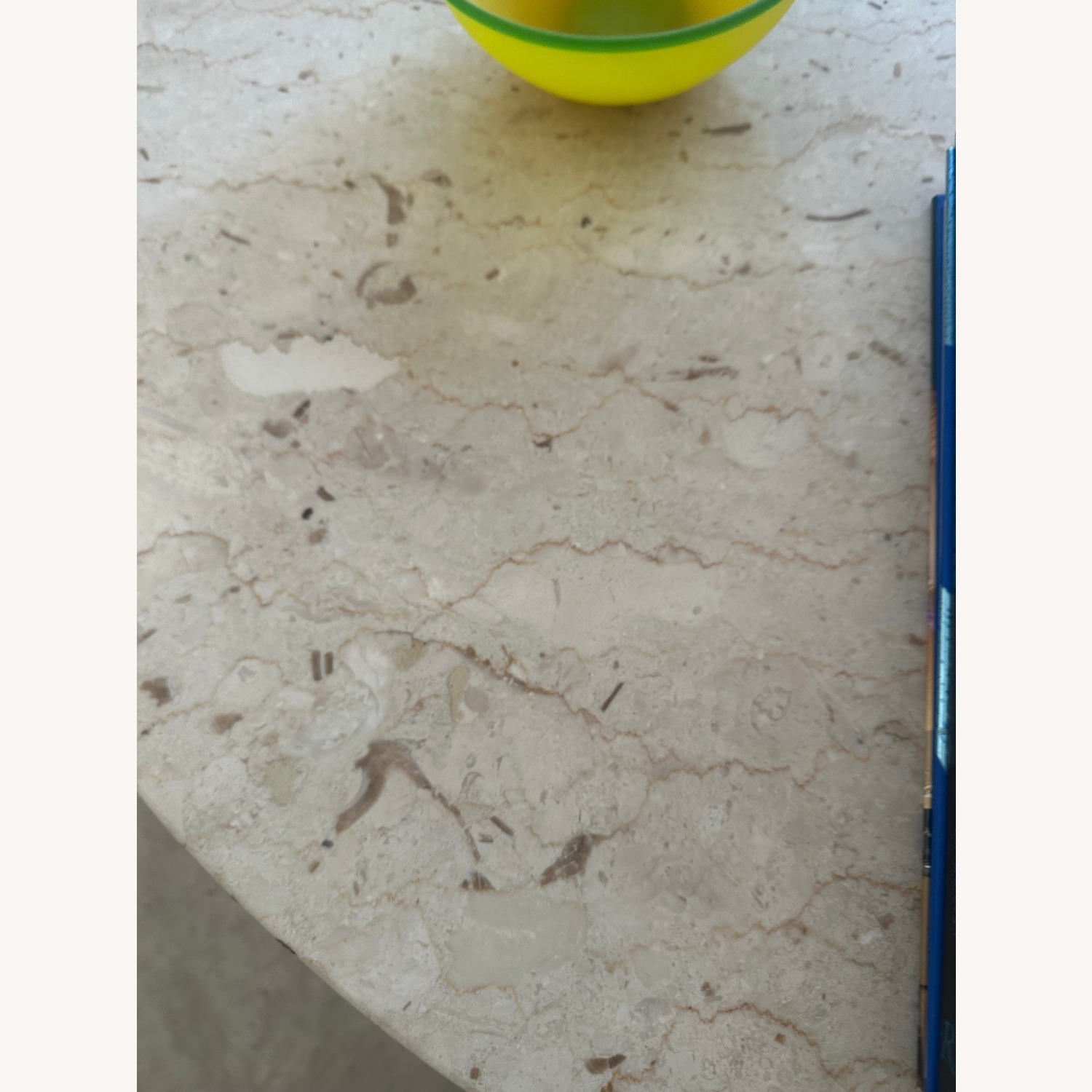 Crema De Marfil Marble Coffee Table Top With Base - image-3