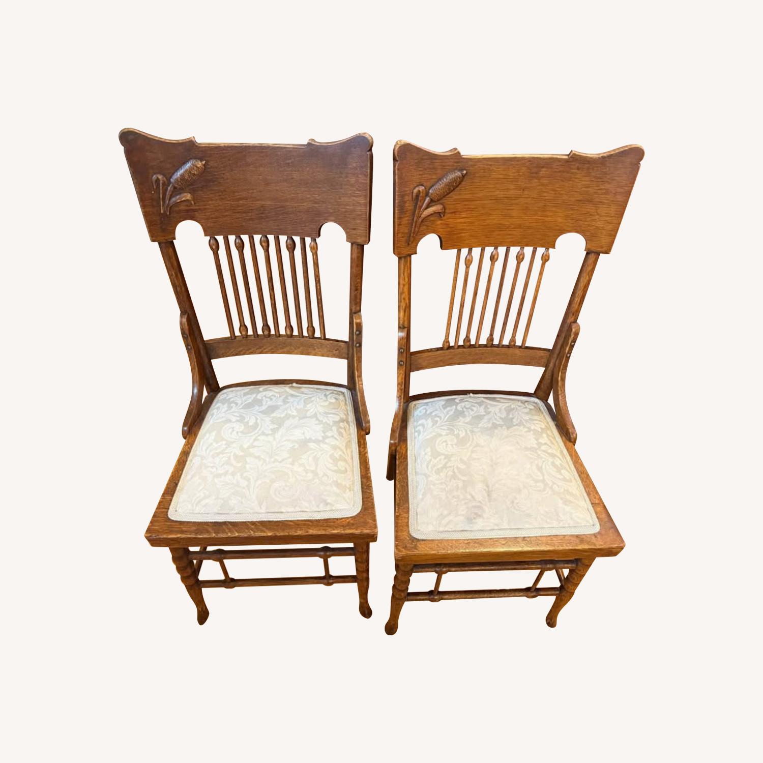 Stow & Davis Oak Dining Table w 5 Chairs 1900 - image-11