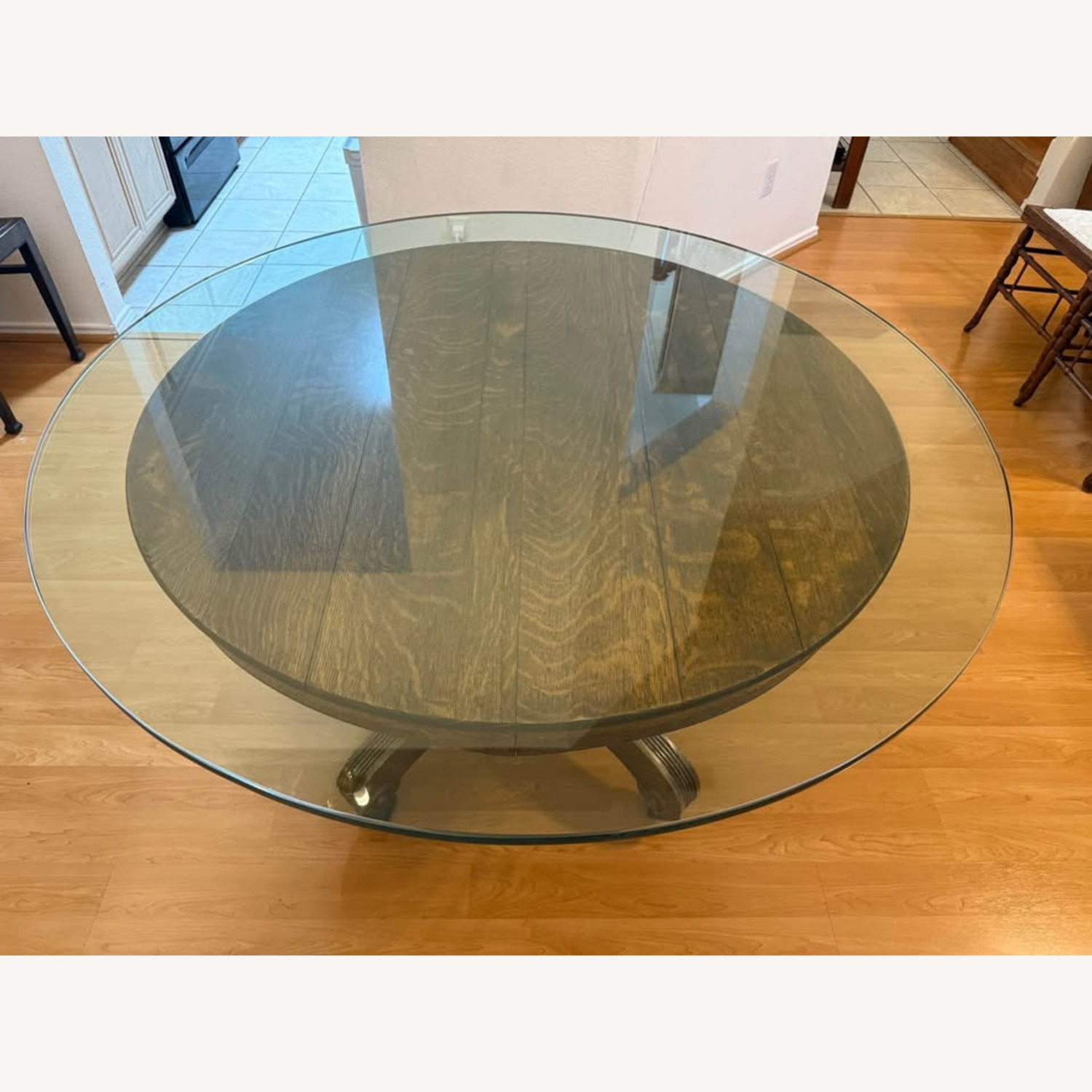 Stow & Davis Oak Dining Table w 5 Chairs 1900 - image-1