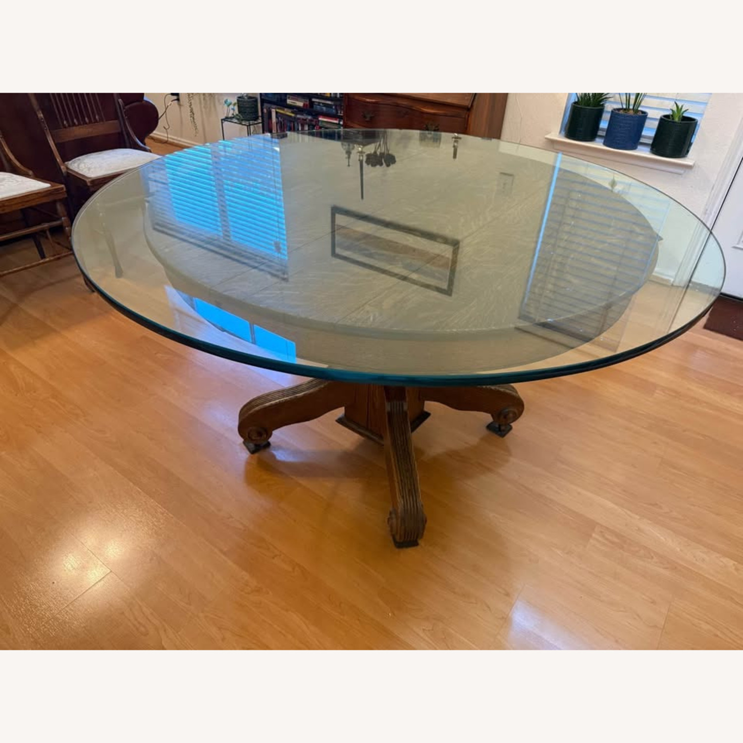 Stow & Davis Oak Dining Table w 5 Chairs 1900 - image-4