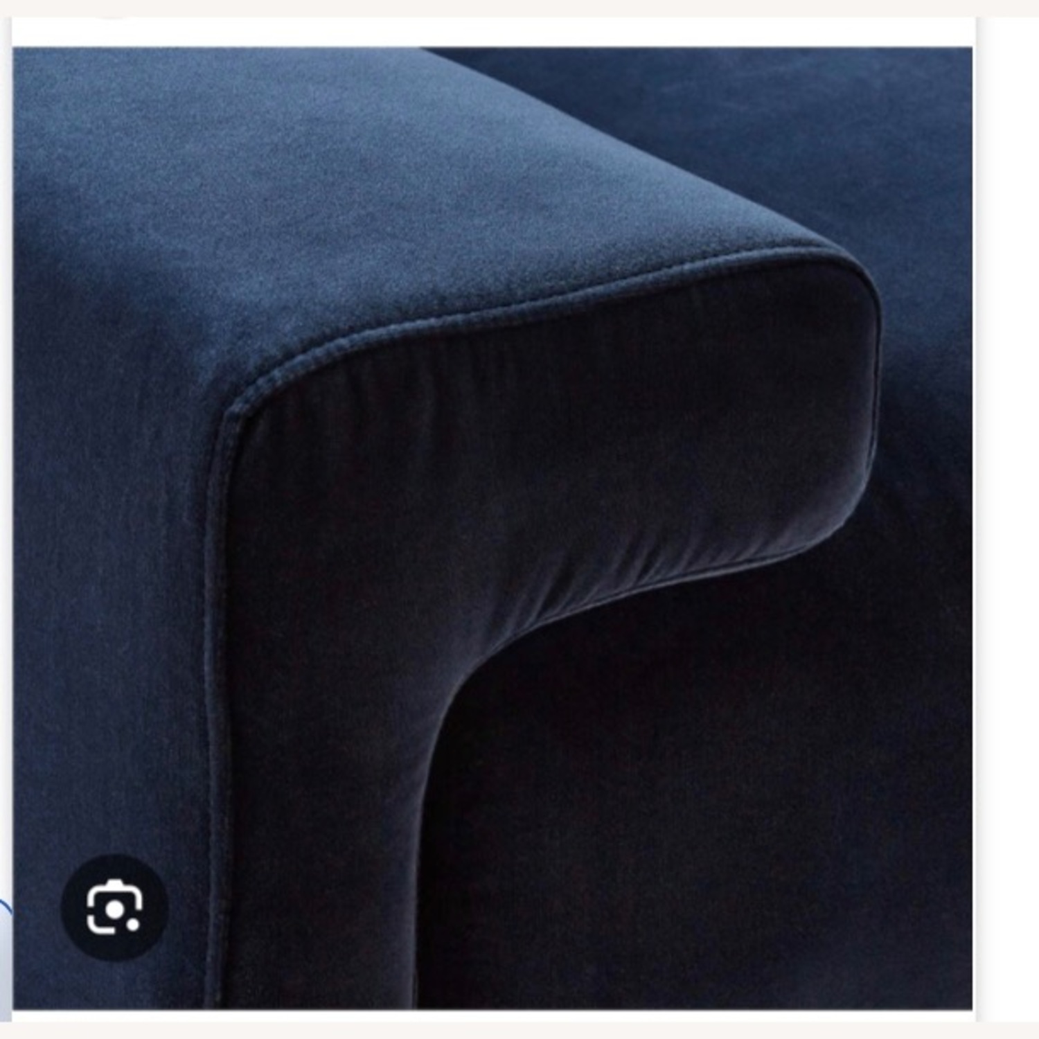 CB2 Camden Midnight Blue Velvet Sofa - image-5