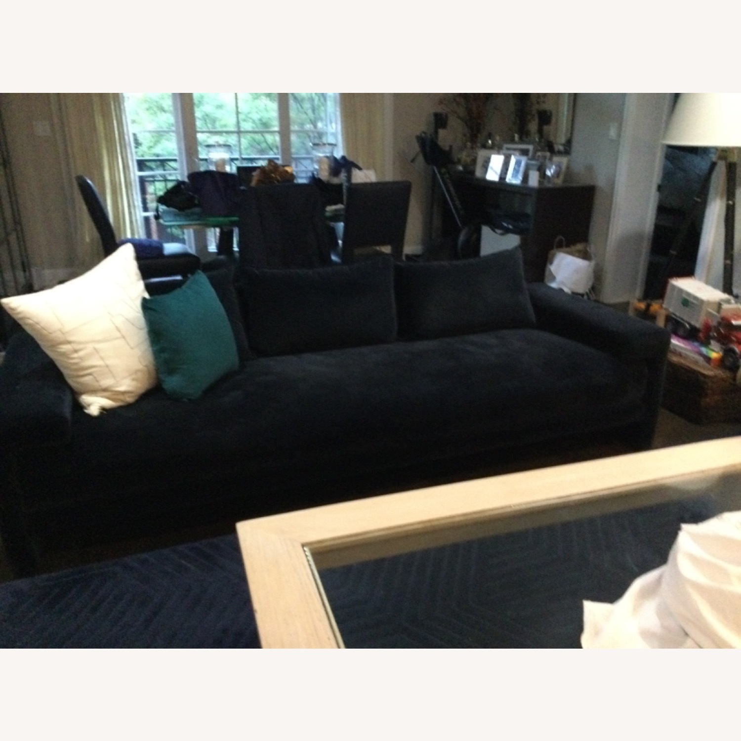 CB2 Camden Midnight Blue Velvet Sofa - image-4