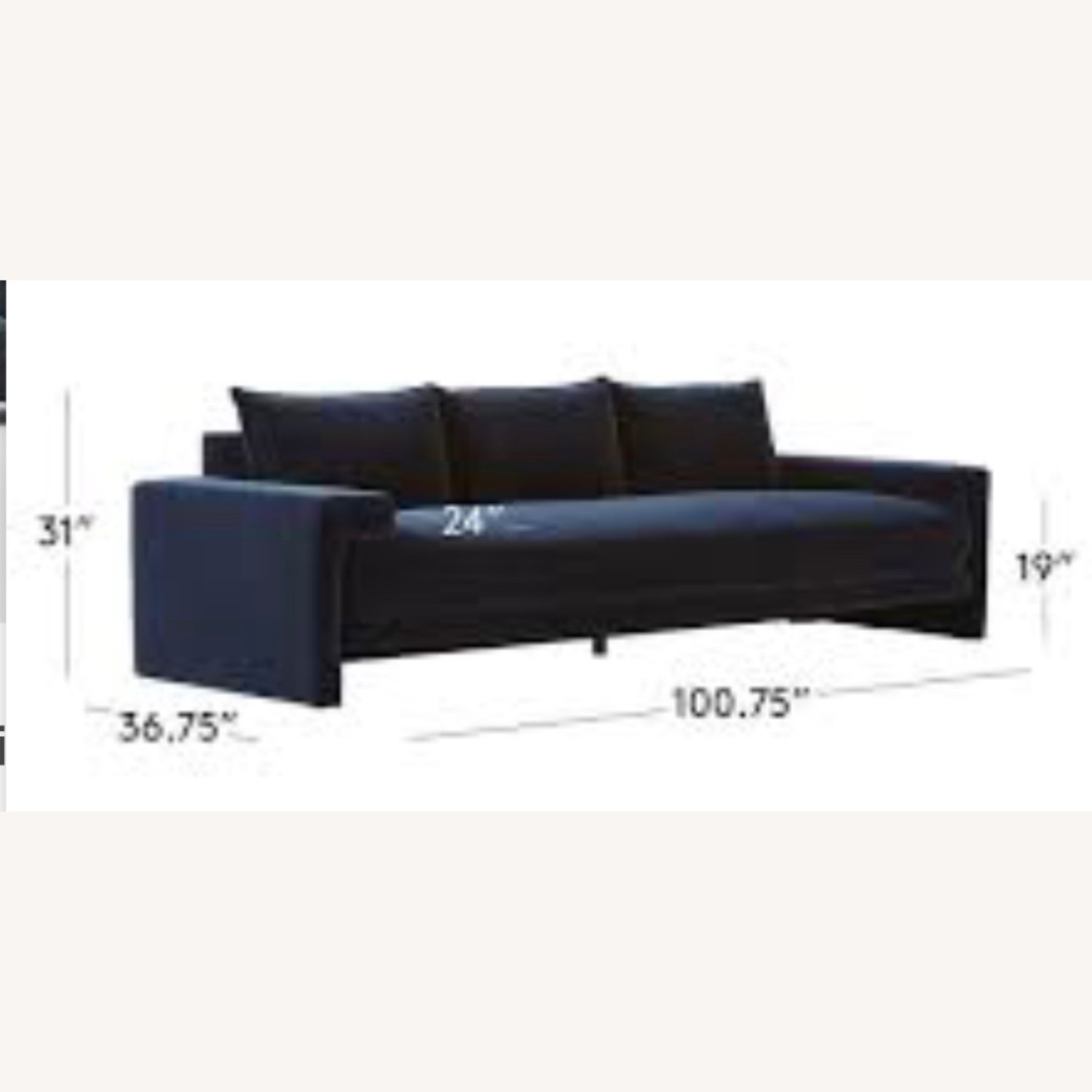 CB2 Camden Midnight Blue Velvet Sofa - image-6