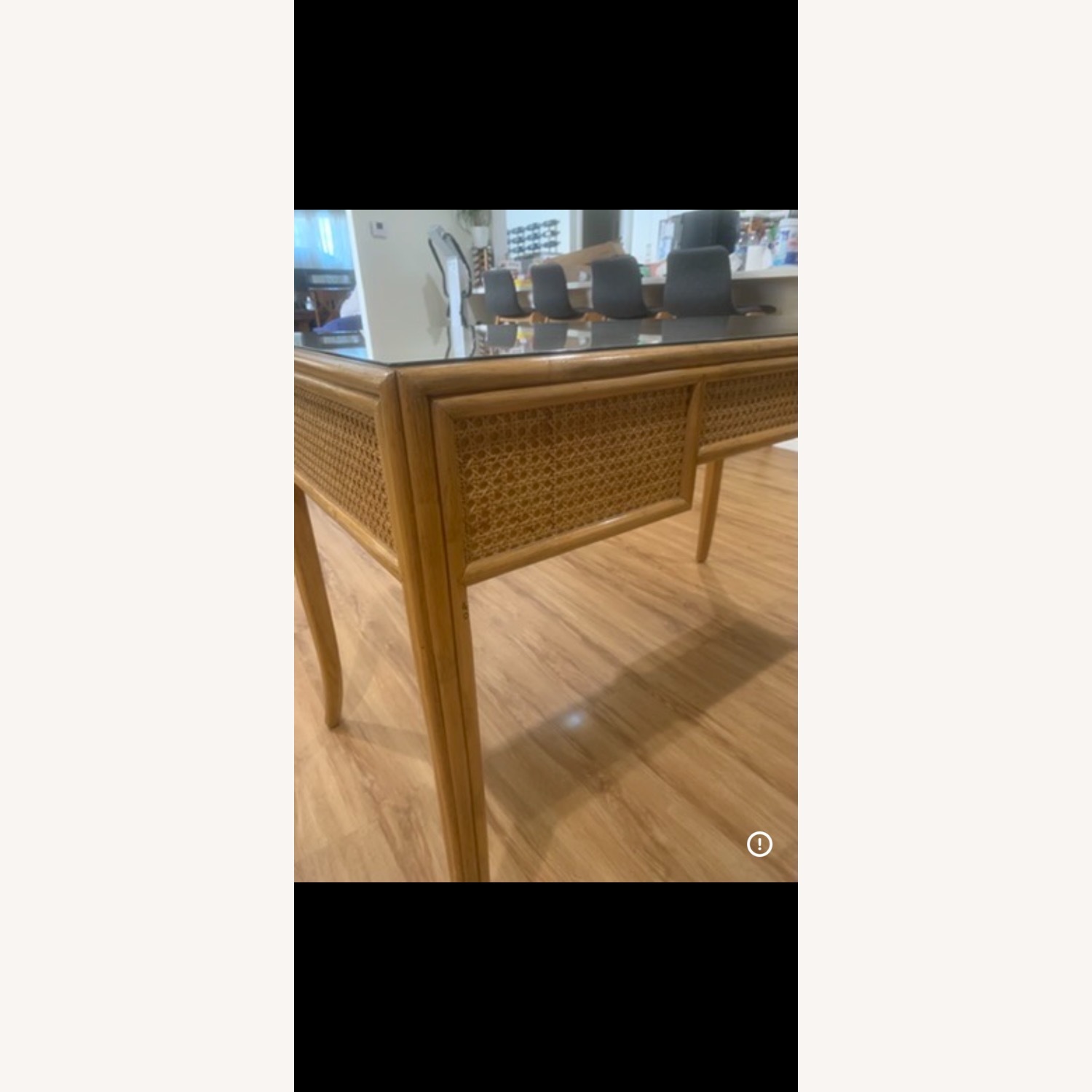 McGuire Cane Glass Top Writing Desk - image-6