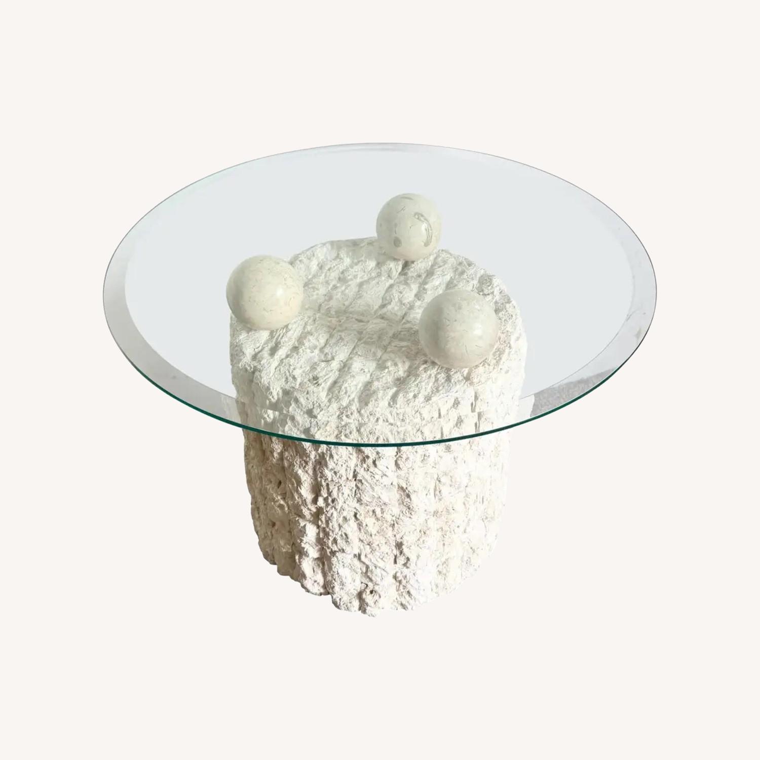 Postmodern Tessellated Stone Side Table - image-0