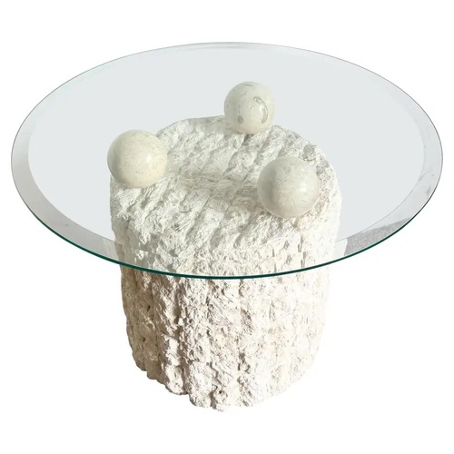 Used Postmodern Tessellated Stone Side Table for sale on AptDeco