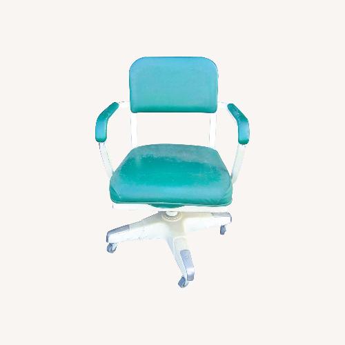Used Vintage Industrial Office Chair Steel Green Vinyl for sale on AptDeco